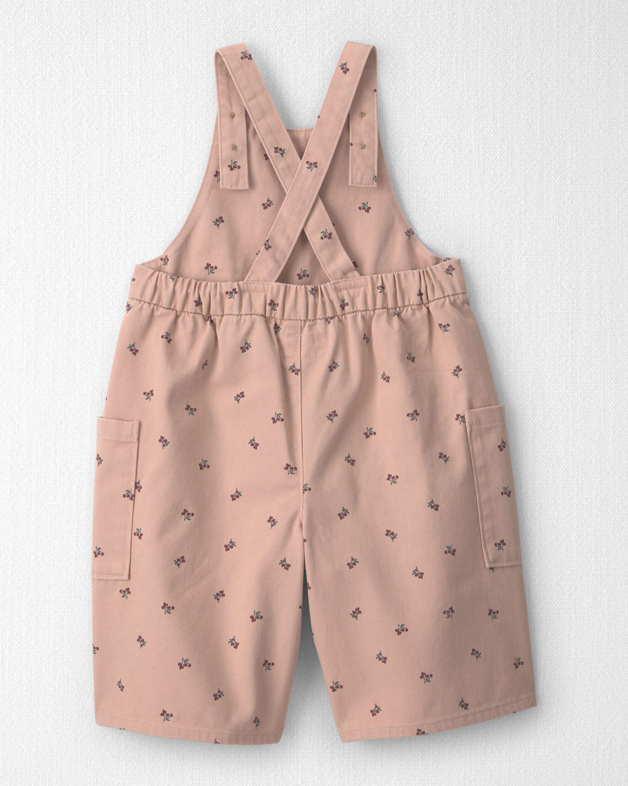 Baby Girl Organic Cotton Twill Wide-Leg Overalls