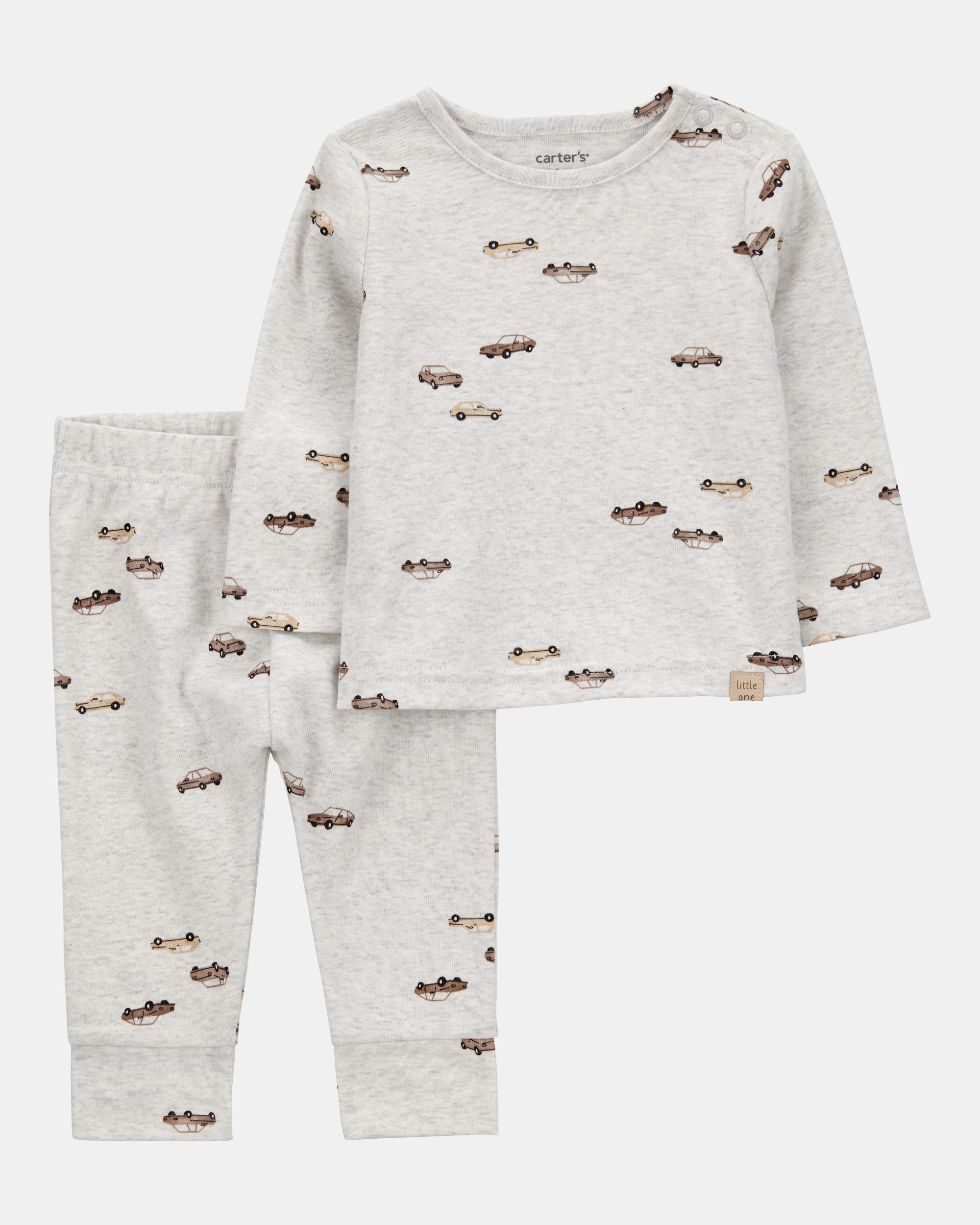 Baby 2-Piece Car Print Long-Sleeve Tee & Pant Set