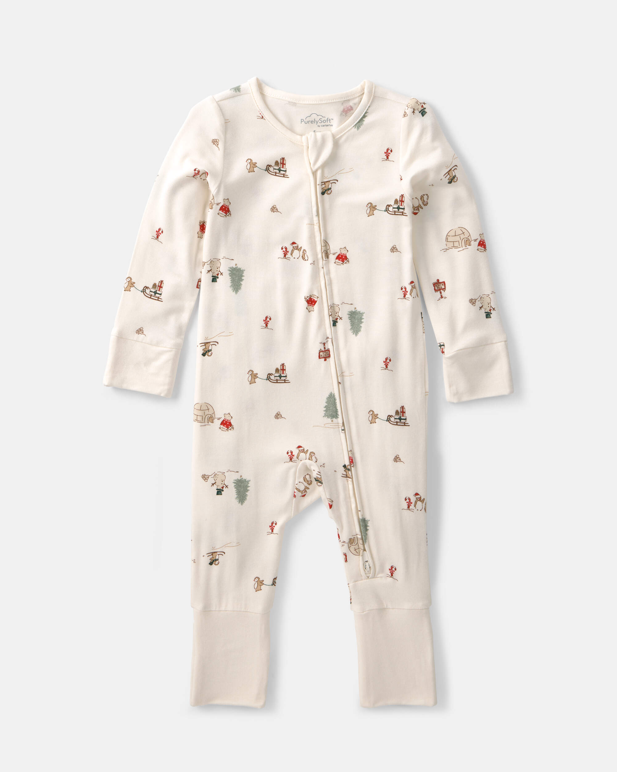 Baby North Pole PurelySoft™ 2-Way Zip Sleepers - Cream