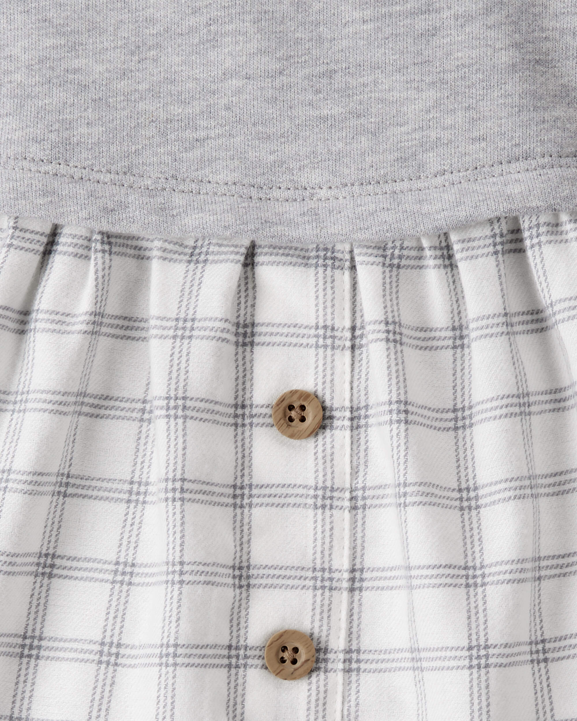 Baby Girl DayDream Fleece Plaid Dress - Grey/White