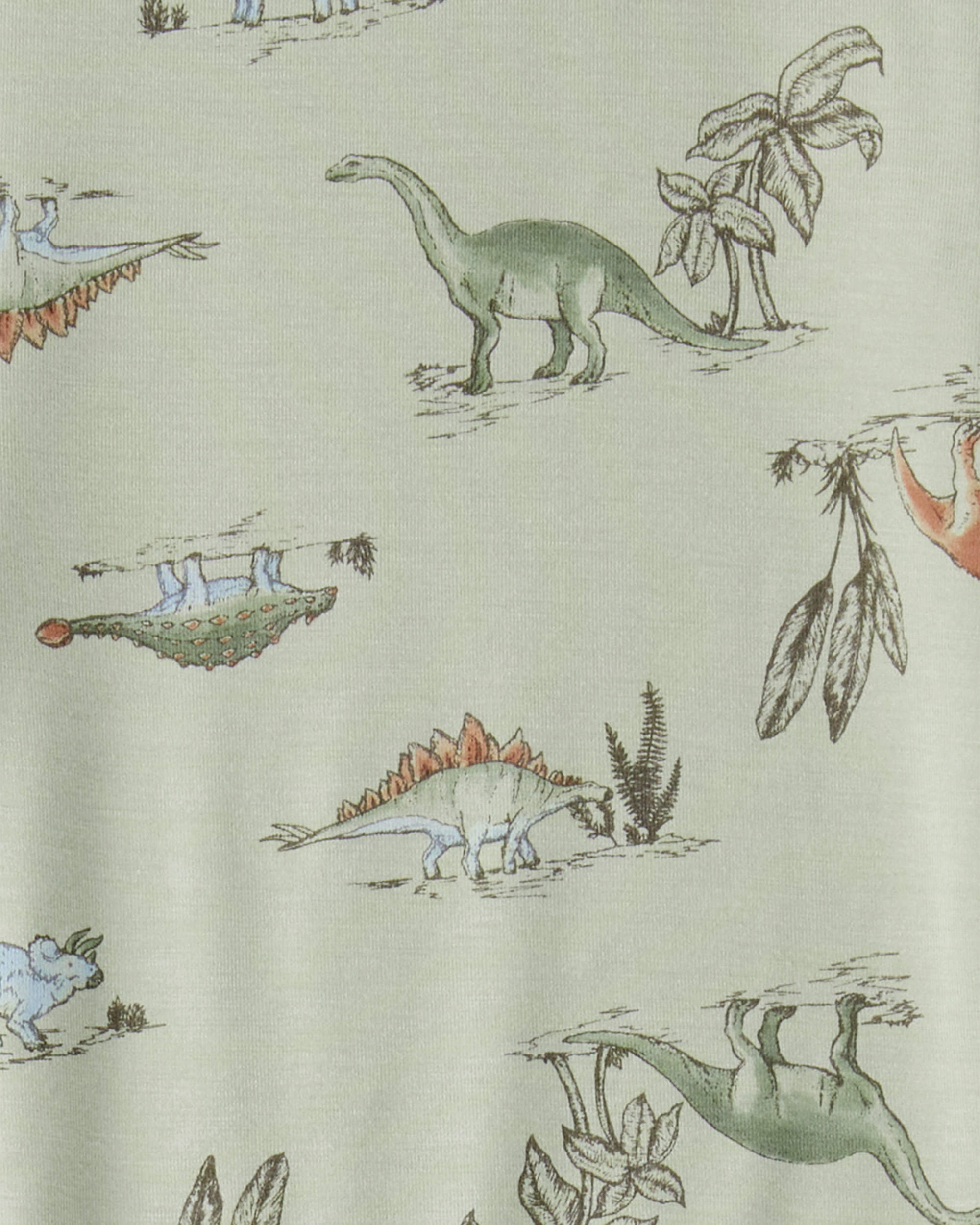 Boys Dinosaur Print PurelySoft Long-Sleeve 2-Piece pyjamas - Green