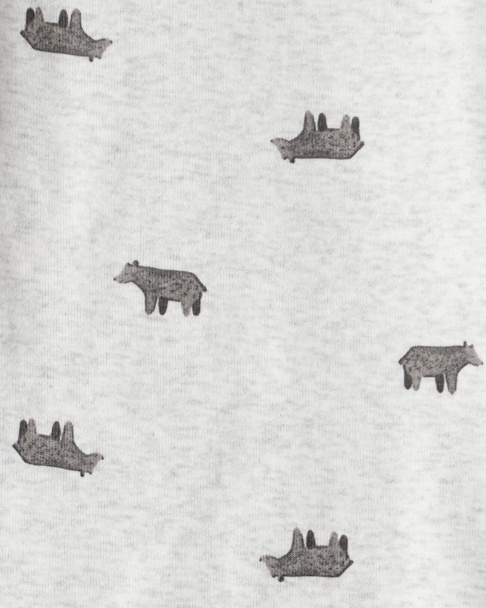 Baby Girl 3-Piece Bear Print Sleeveless Jacket, Bodysuit & Pant Set - White