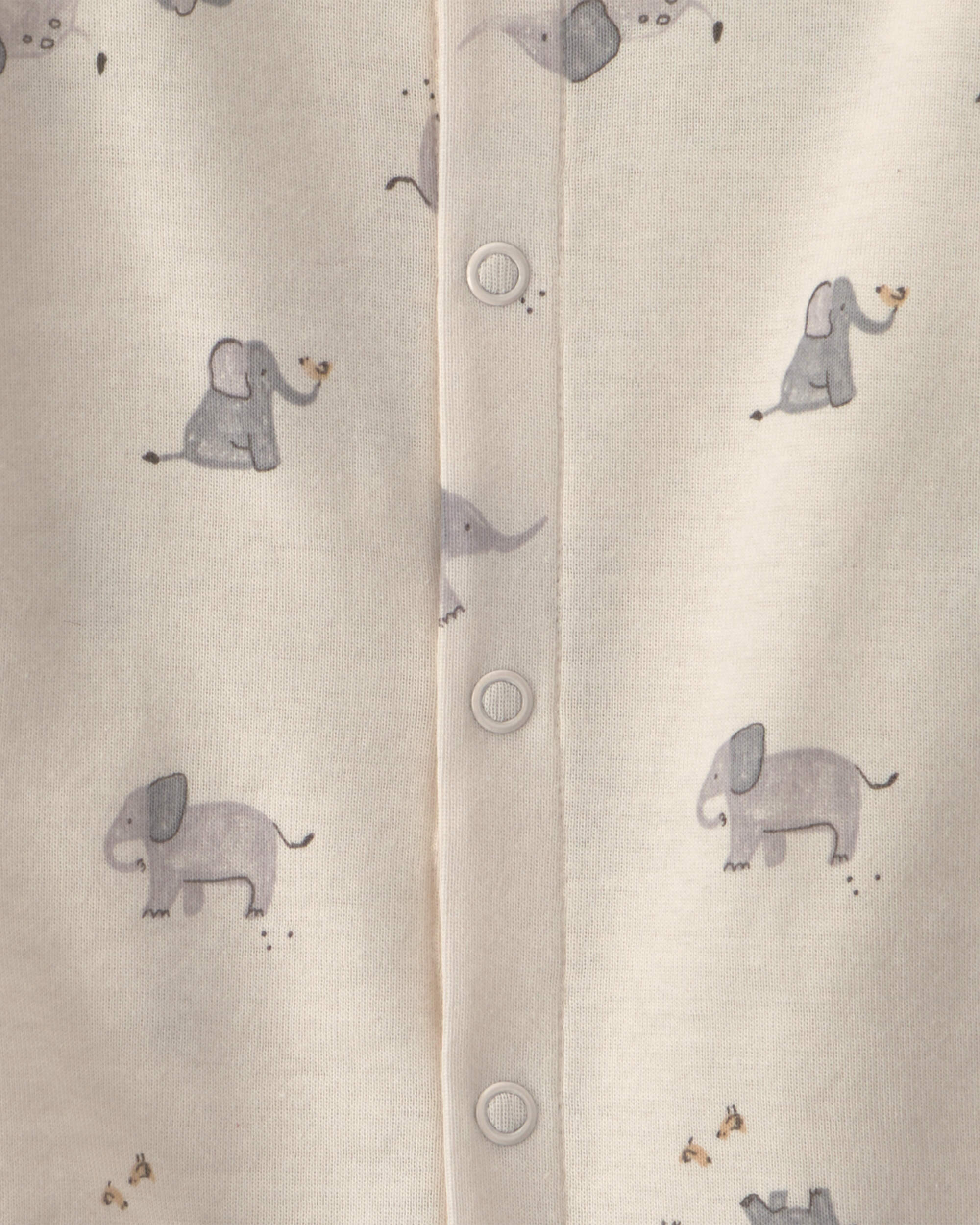 Baby Elephant 100% Cotton Converter Gown - Ivory