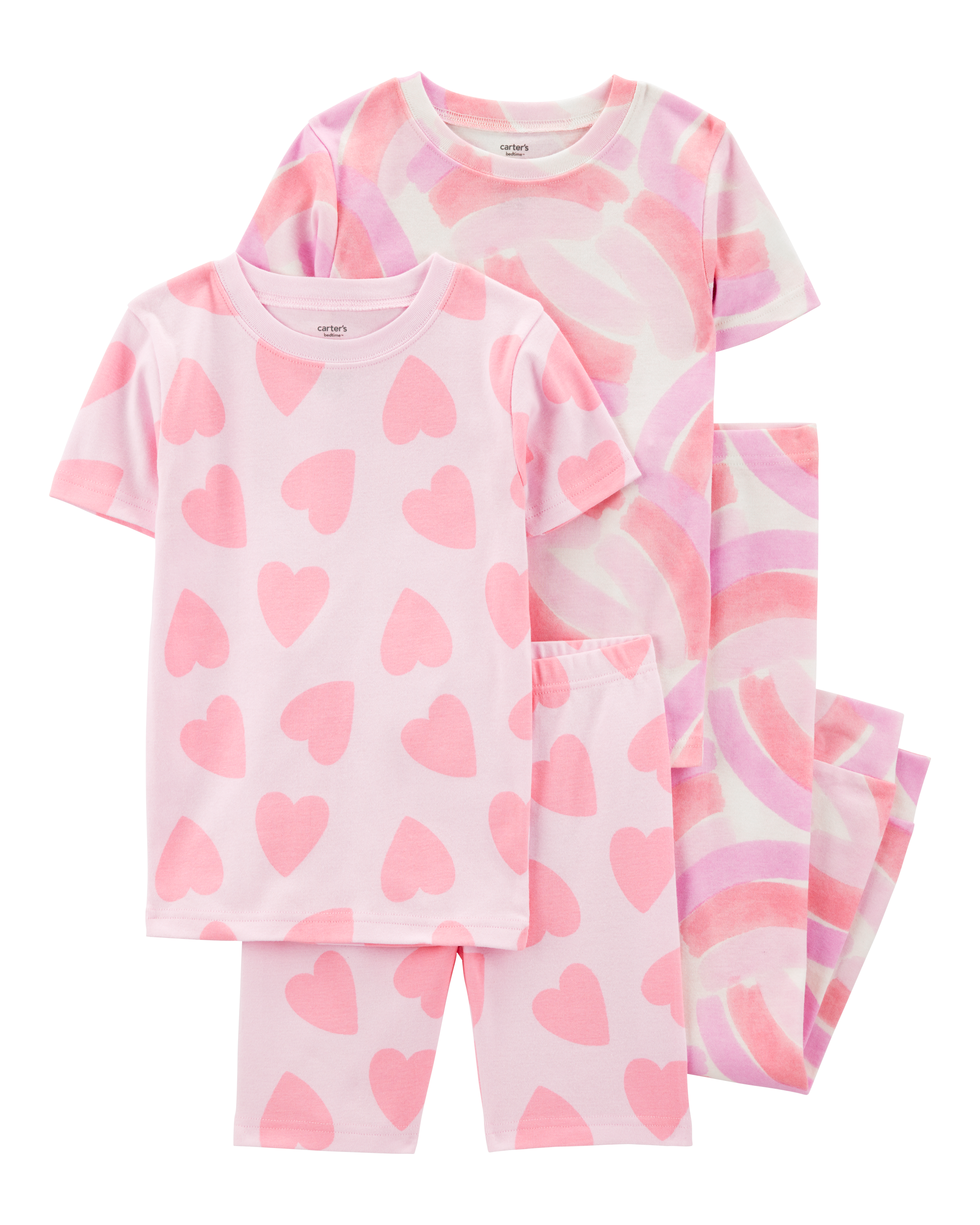 Kid 4-Piece Rainbow Heart 100% Snug Fit Cotton Pyjamas