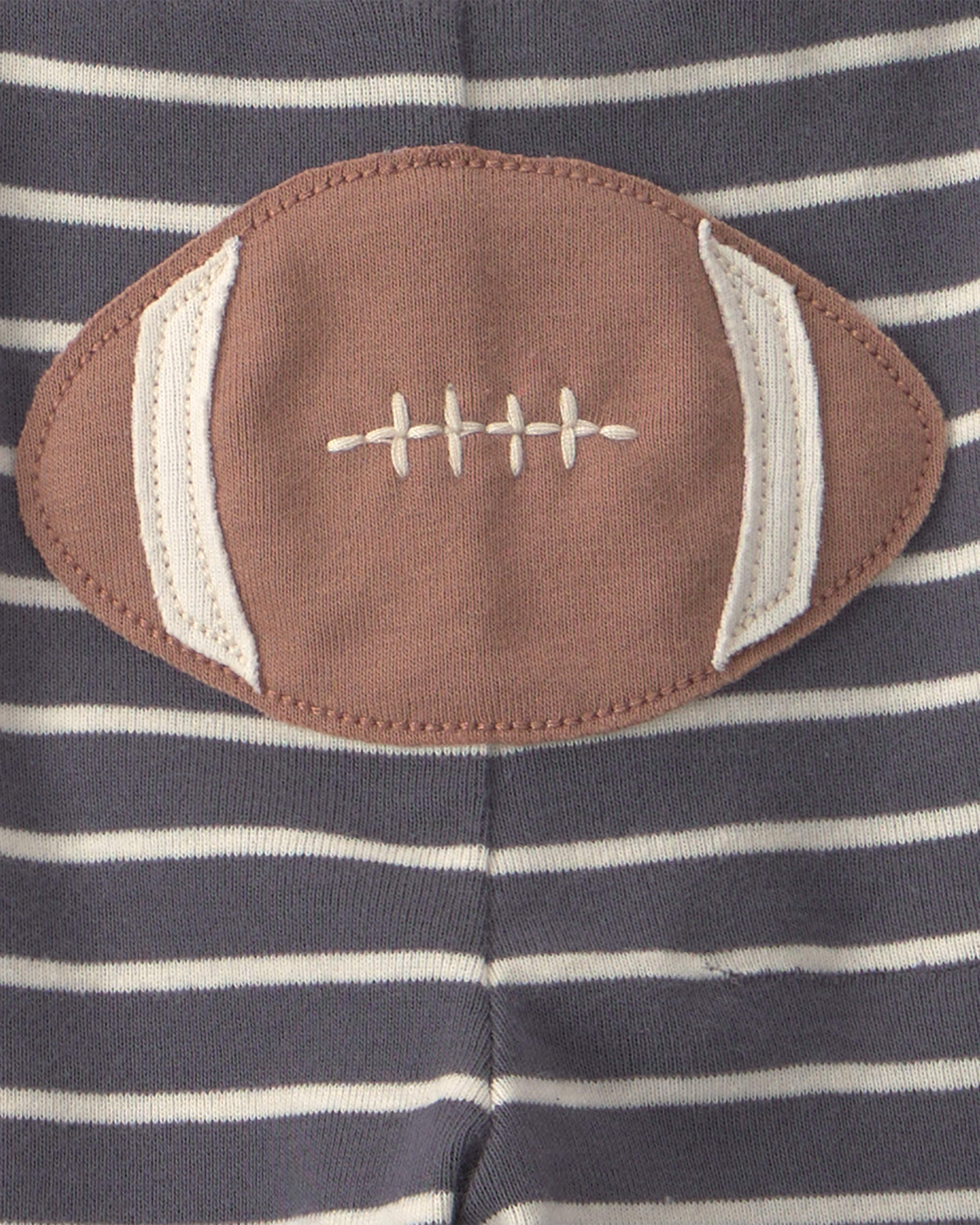 Baby Boy 3-Piece Football Bodysuit & Pant Set - Grey/Ivory