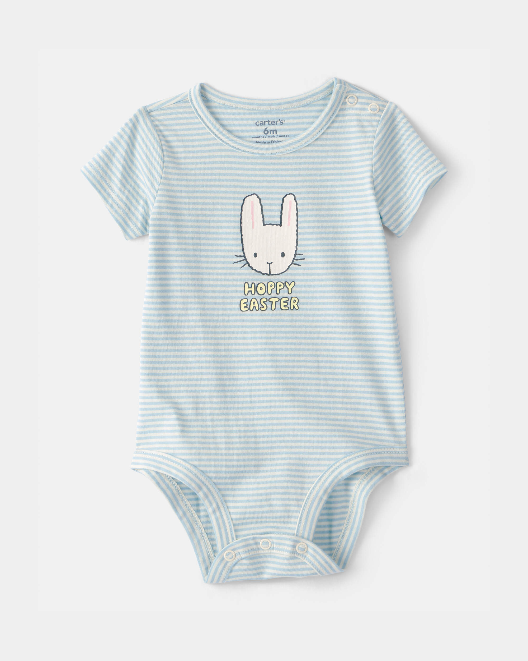Baby 'Hoppy Easter' Bunny Graphic Bodysuit - Blue