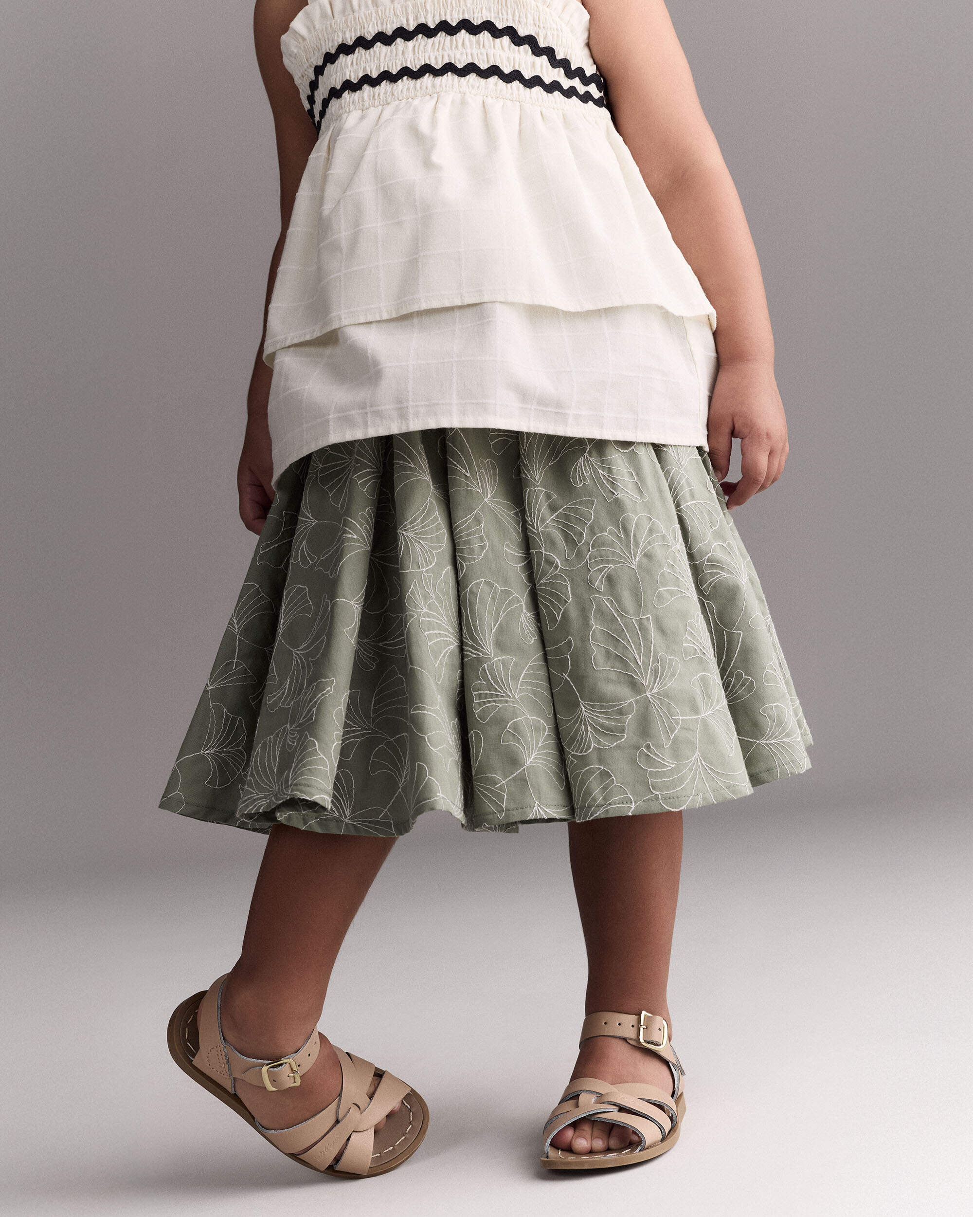 Toddler Girl Avenue Twirl™ Midi Floral Print - Green