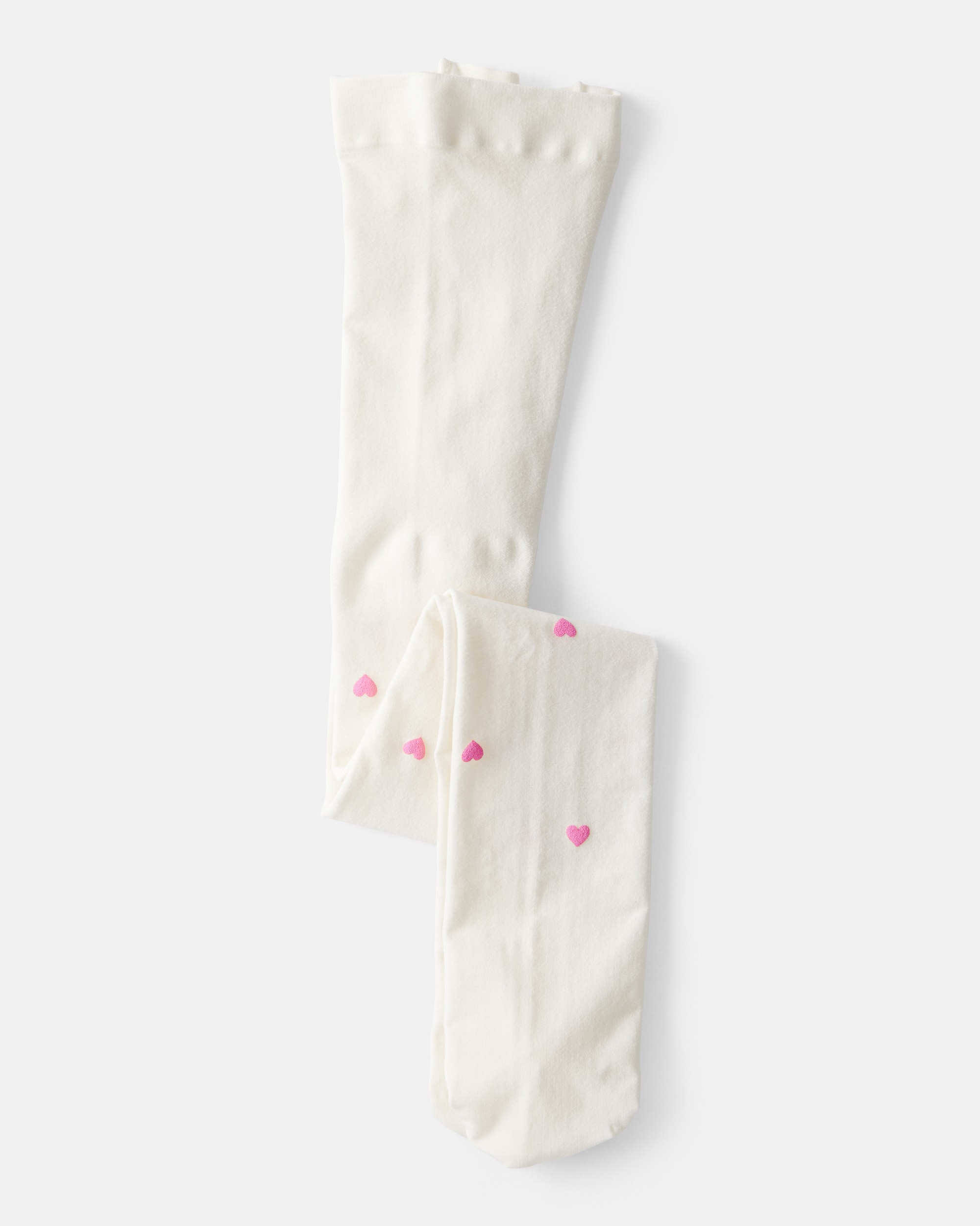 Toddler Girl Heart Tights - Pink/White