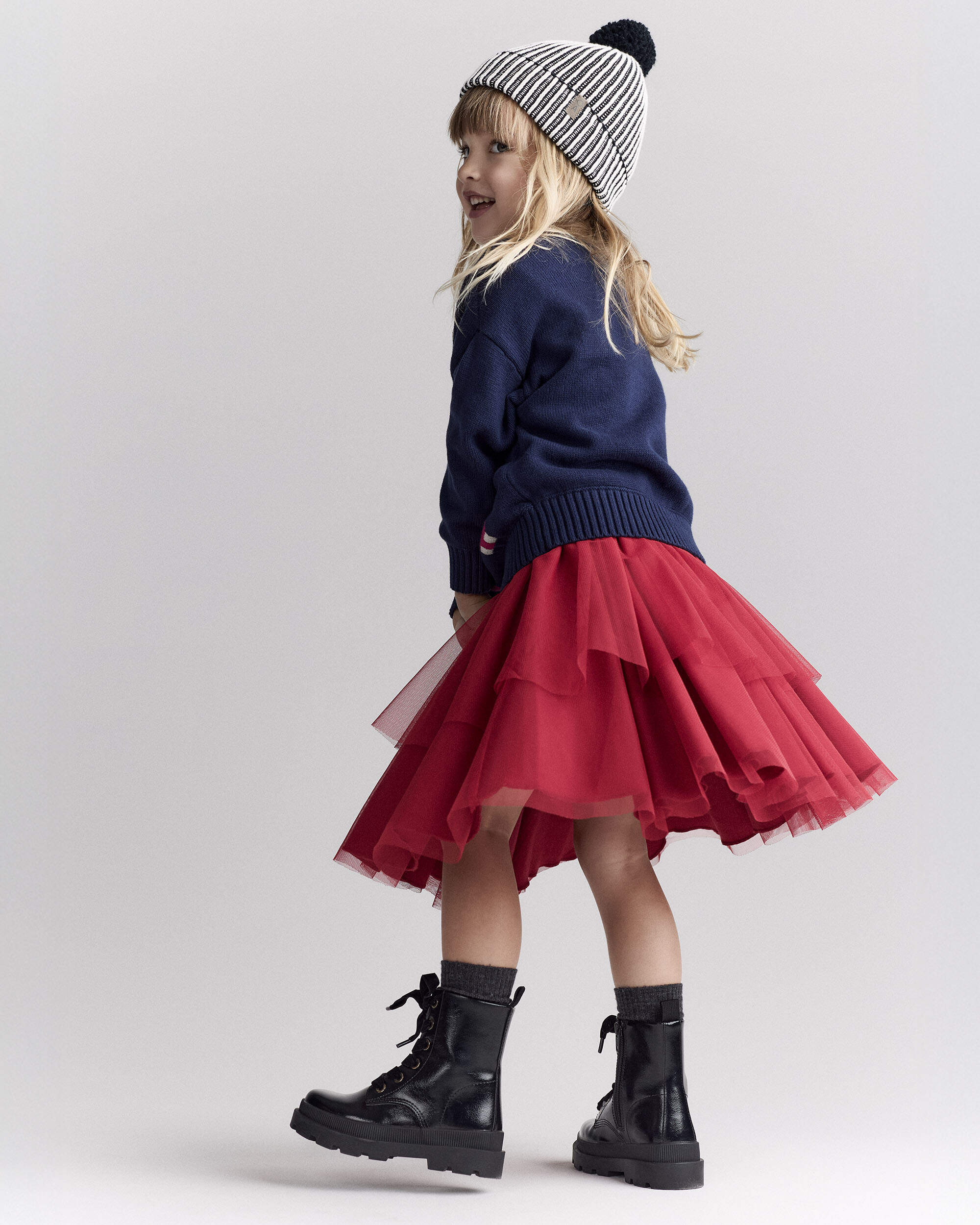 Toddler 'Fa la la' Christmas Tree Pullover Sweater - Navy