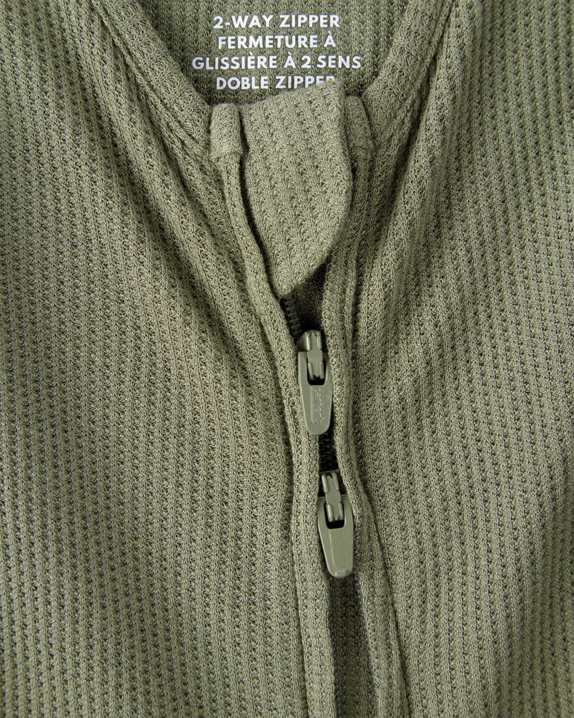 Baby Boy Solid 2-Way Zip PurelySoft Sleeper - Green