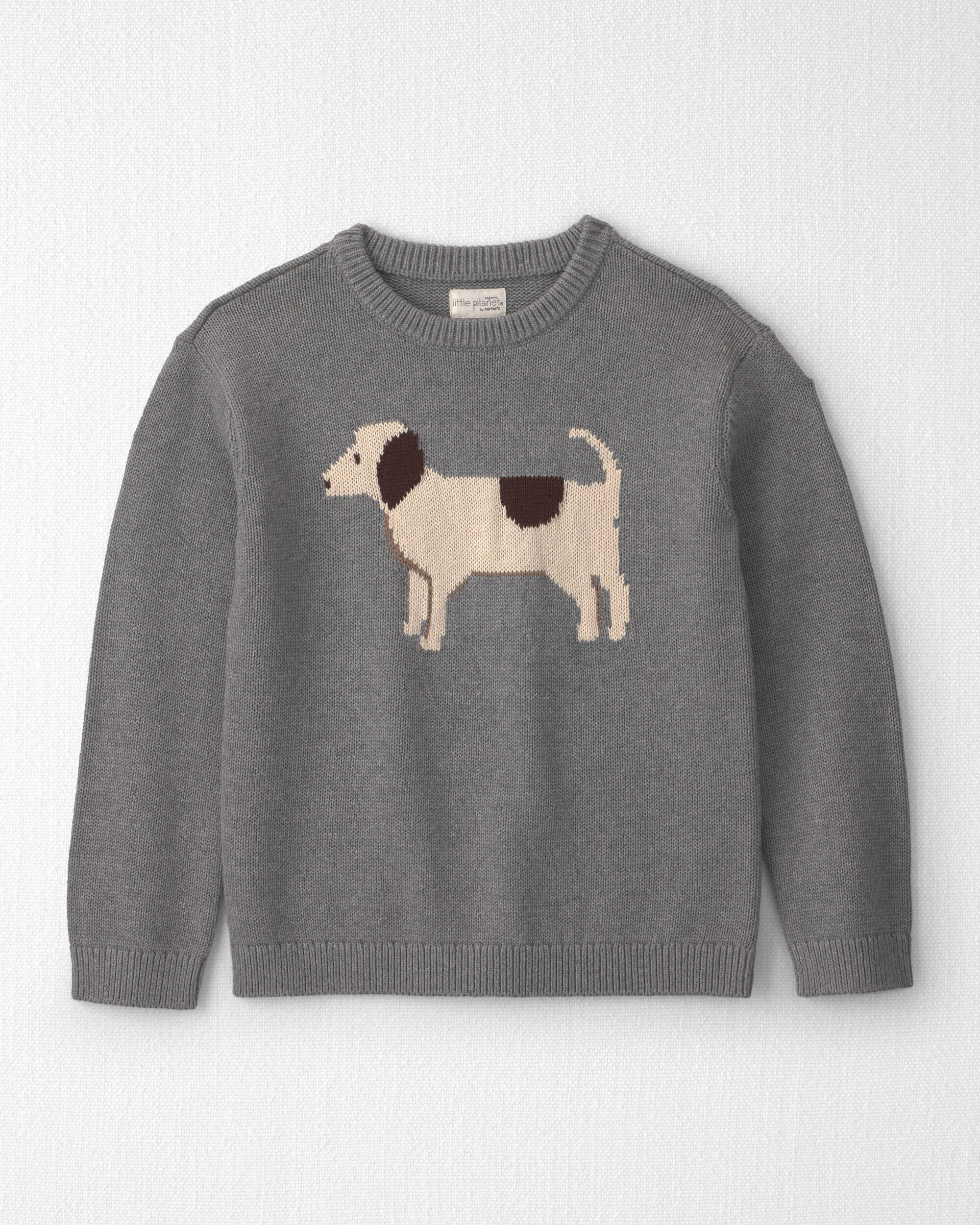 Kids Organic Cotton Dog Sweater Knit Pullover