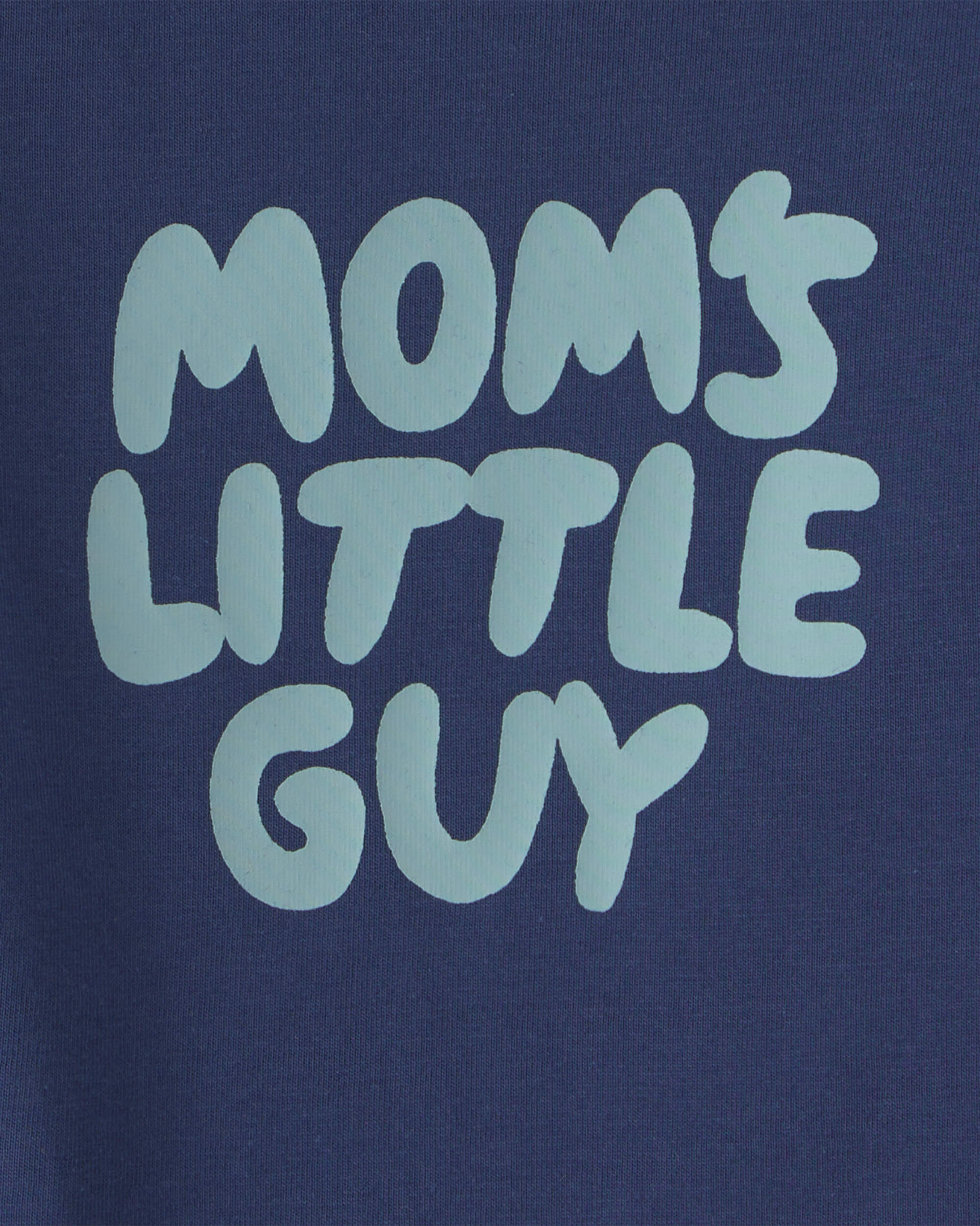 Baby Boy 'Mom's Little Guy' Long-Sleeve Graphic Bodysuit - Navy Blue