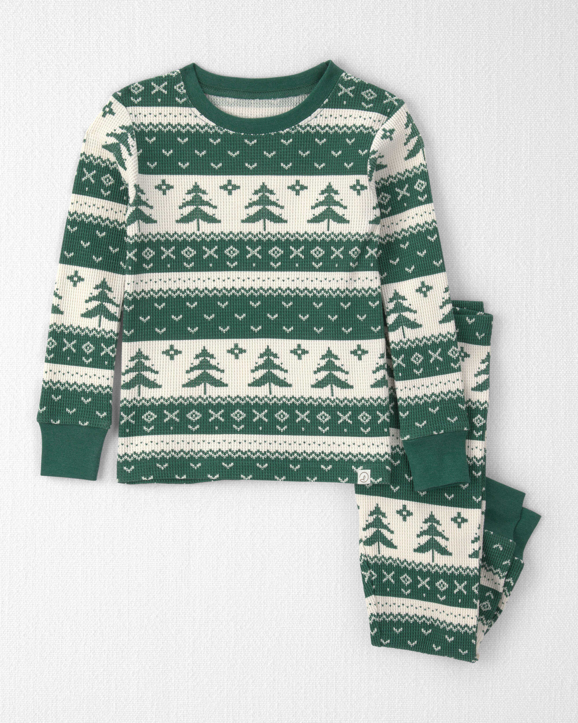 Toddler 2-Piece Fair Isle Waffle Knit Pyjamas Made with Organic Cotton