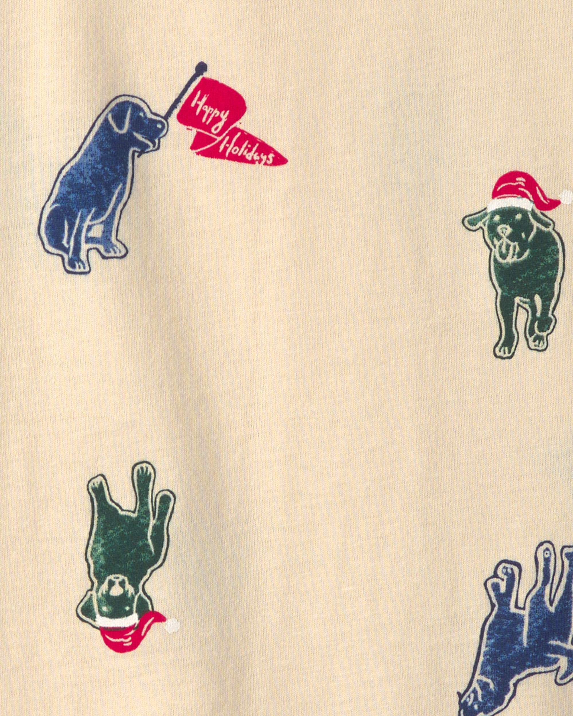 Boys Christmas Dog Long-Sleeve Tee - Cream