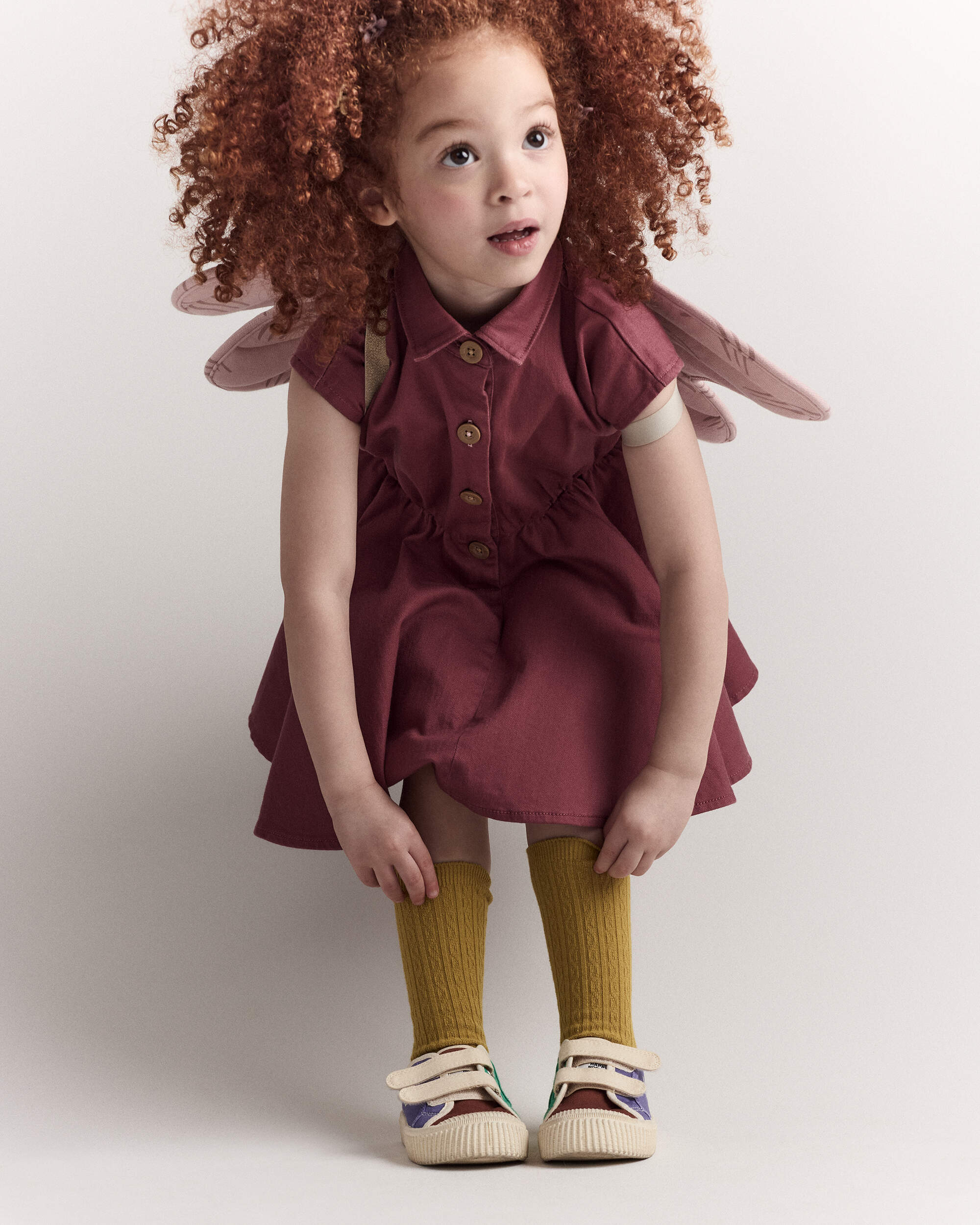 Tout-petit fille - Ailes de d&eacute;guisement &agrave; motif arc-en-ciel - Rose p&acirc;le, , hi-res