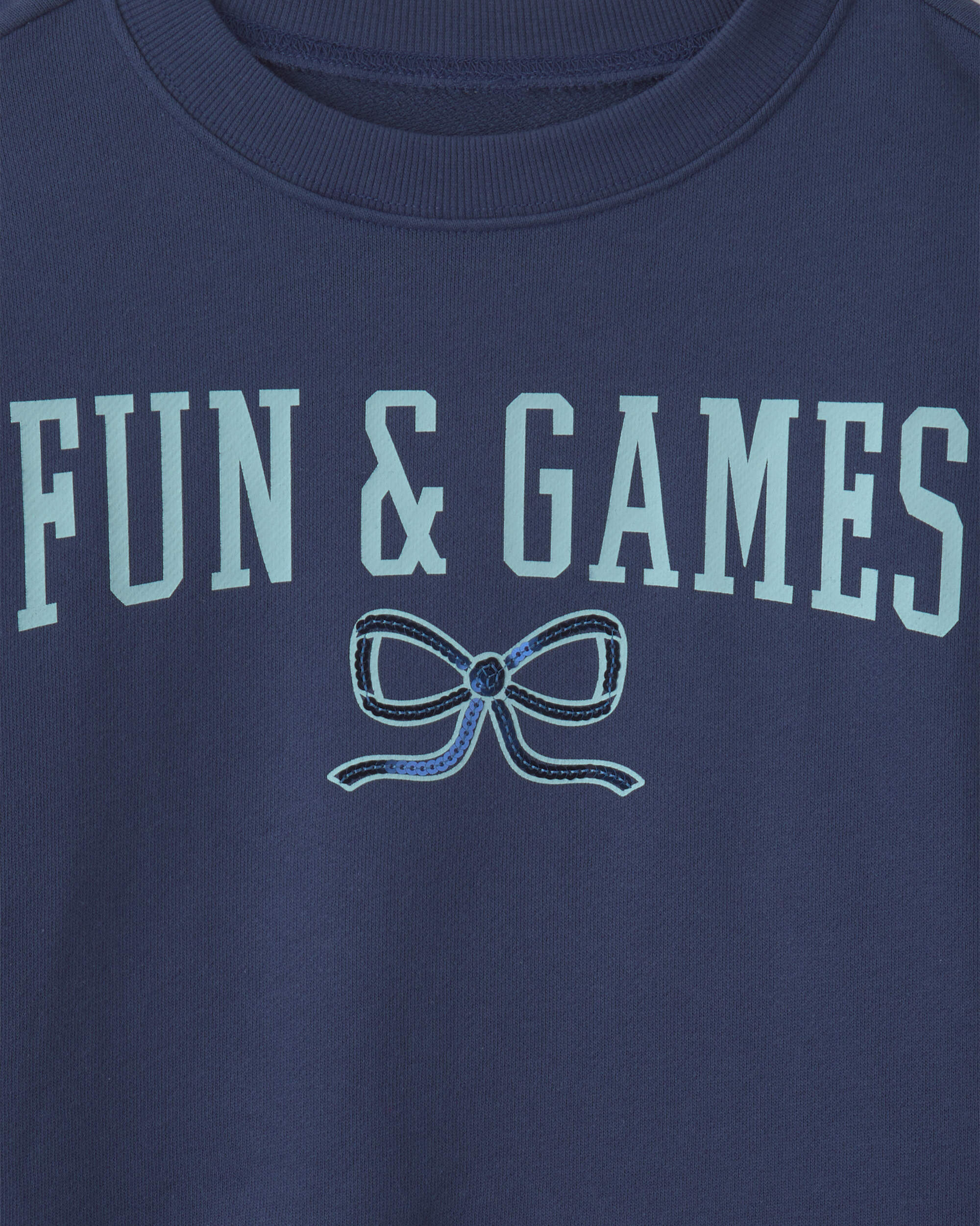 Girls 'Fun & Games 'Long-Sleeve Pullover Sweatshirt - Blue
