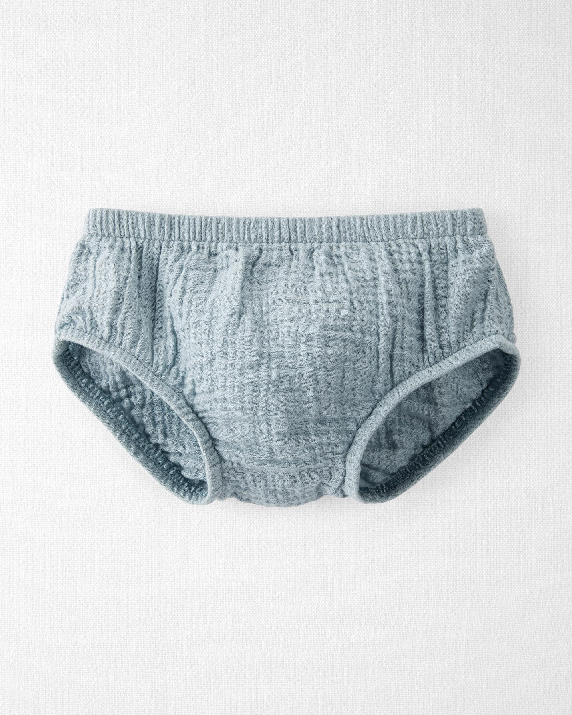 Toddler Organic Cotton Gauze Dress Blue