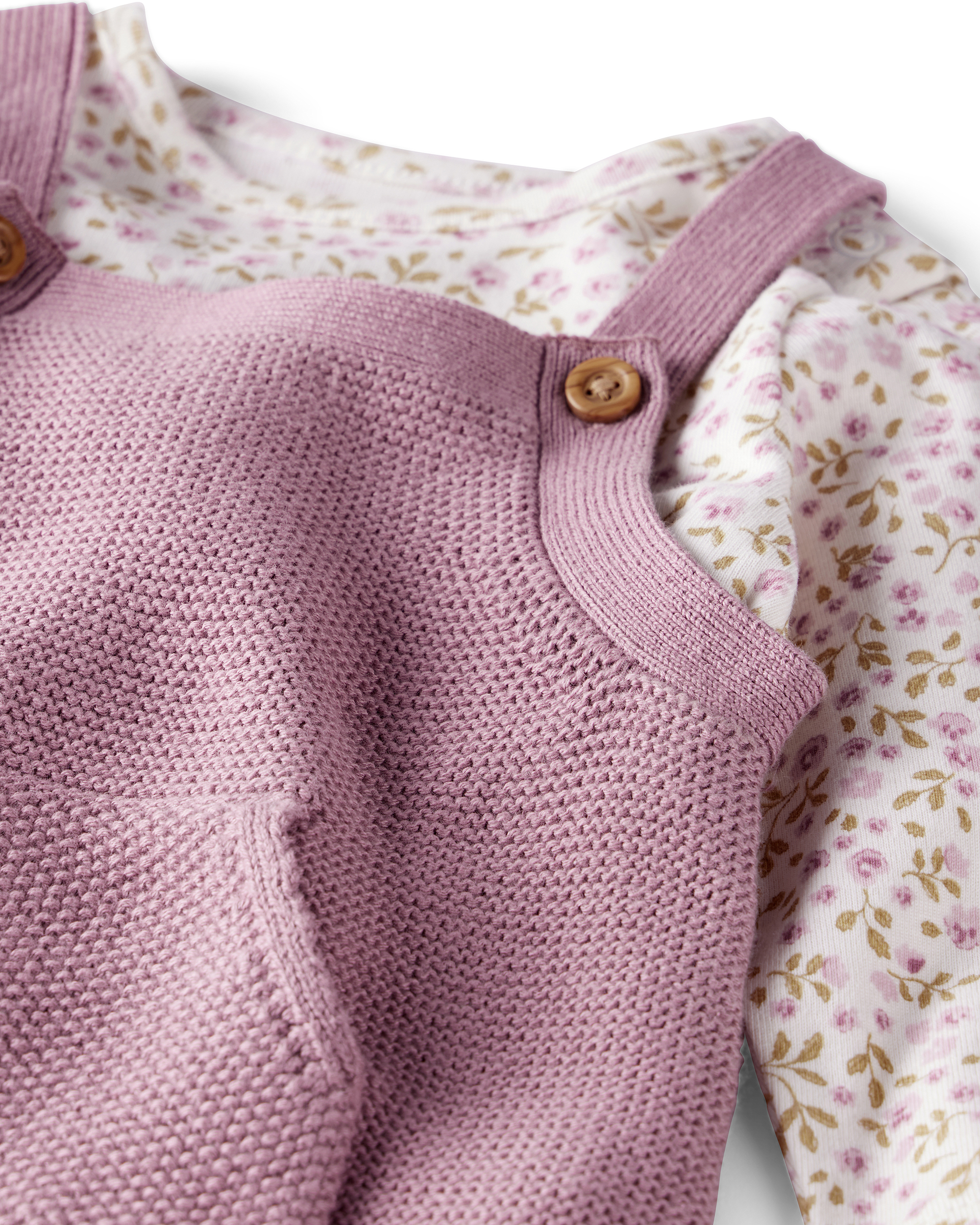 Baby Boy 2-Piece Organic Cotton Overall Set Floral Print