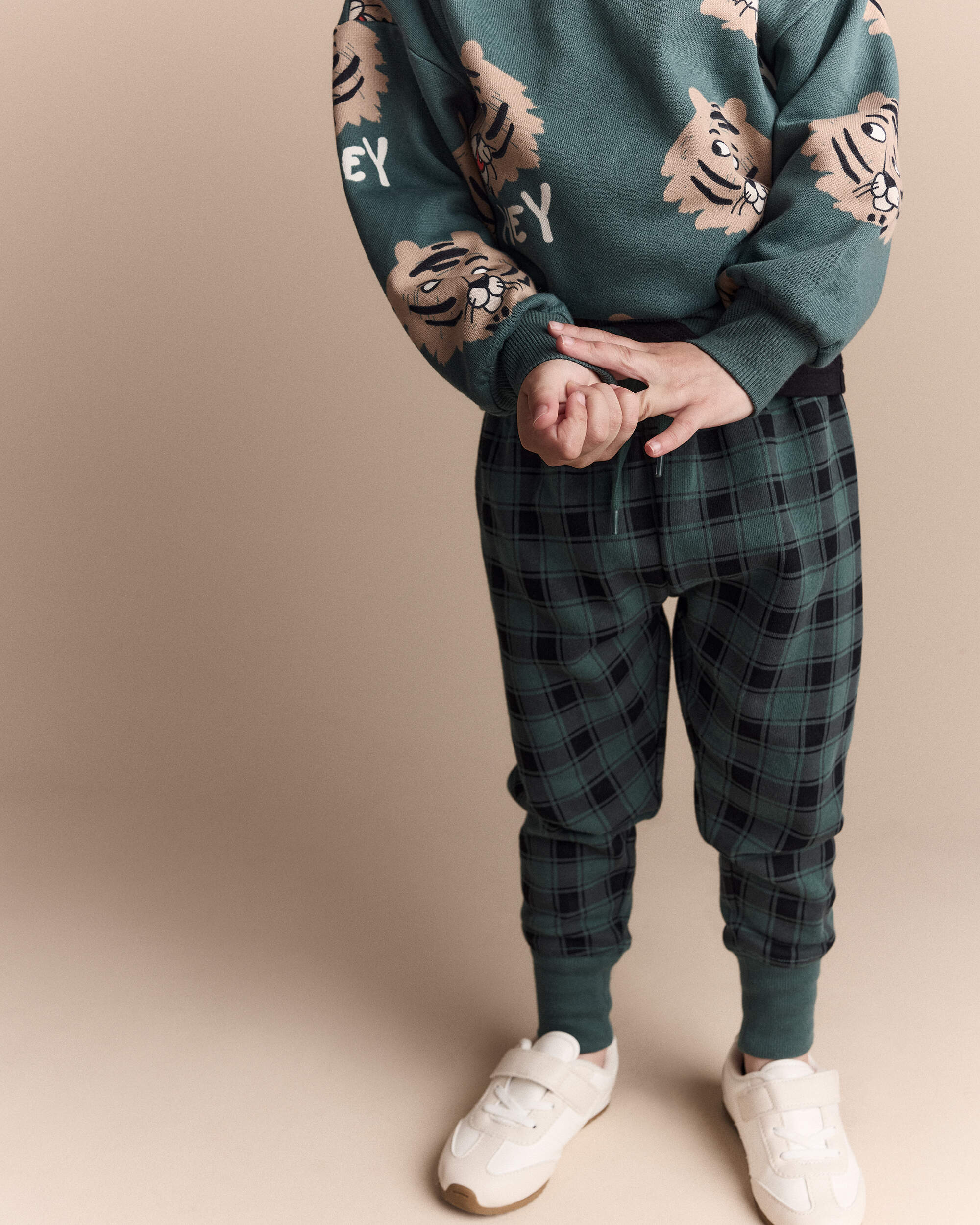 Toddler Hey, Tiger Dolman-Sleeve Sweatshirt - Green