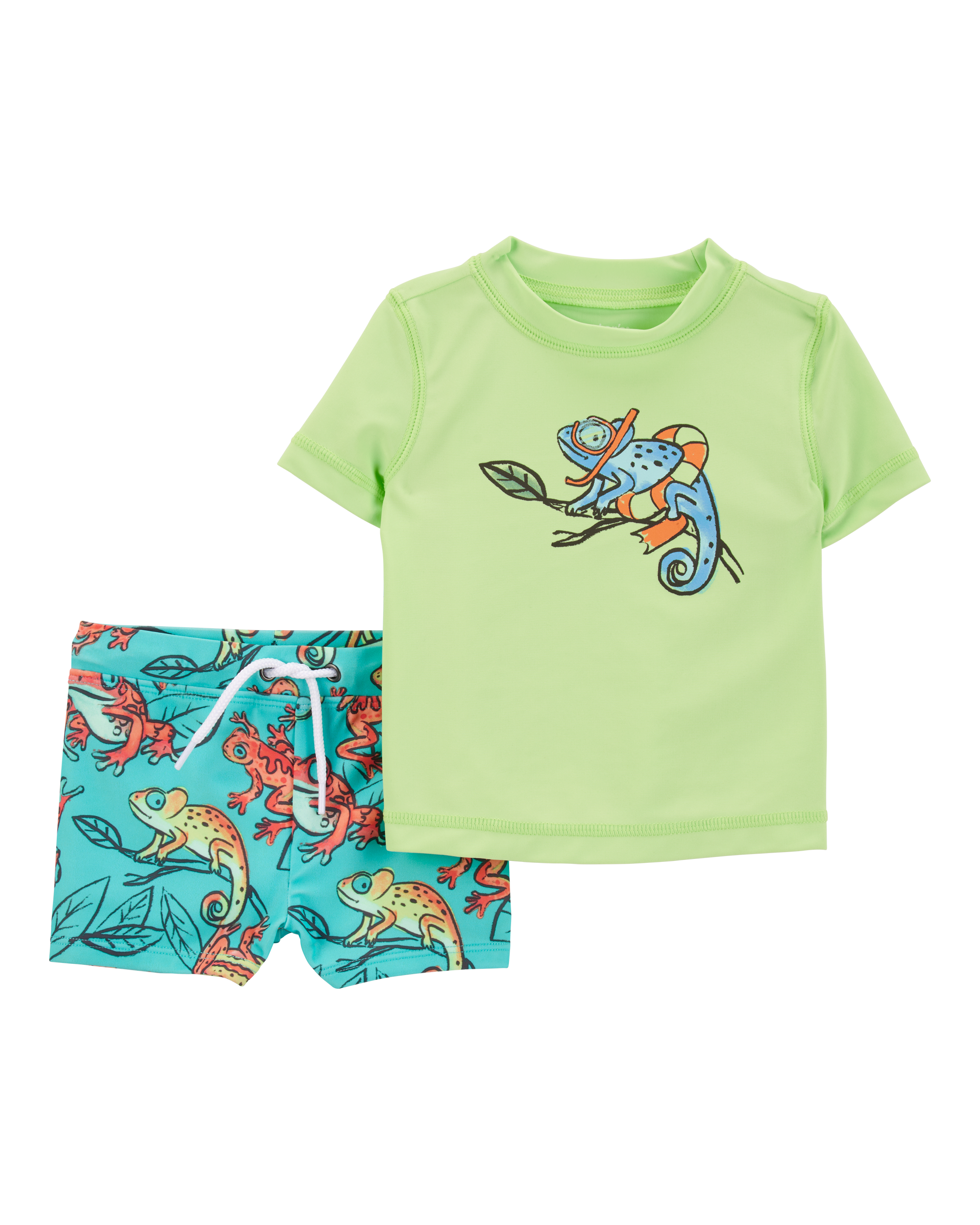 Baby 2-Piece Iguana Rashguard & Swim Trunks