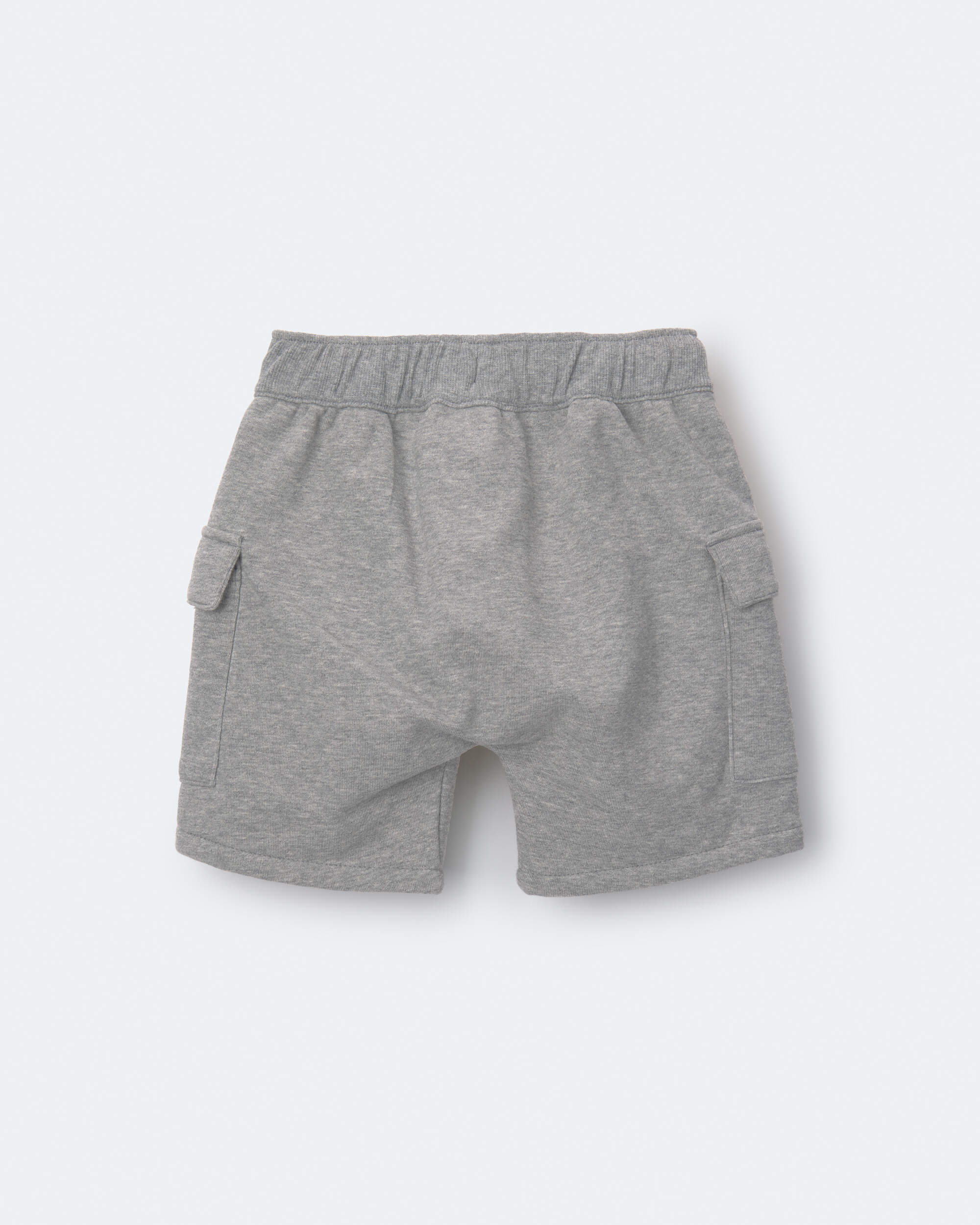 Toddler Boy French Terry Cargo Short with Pockets - Grey