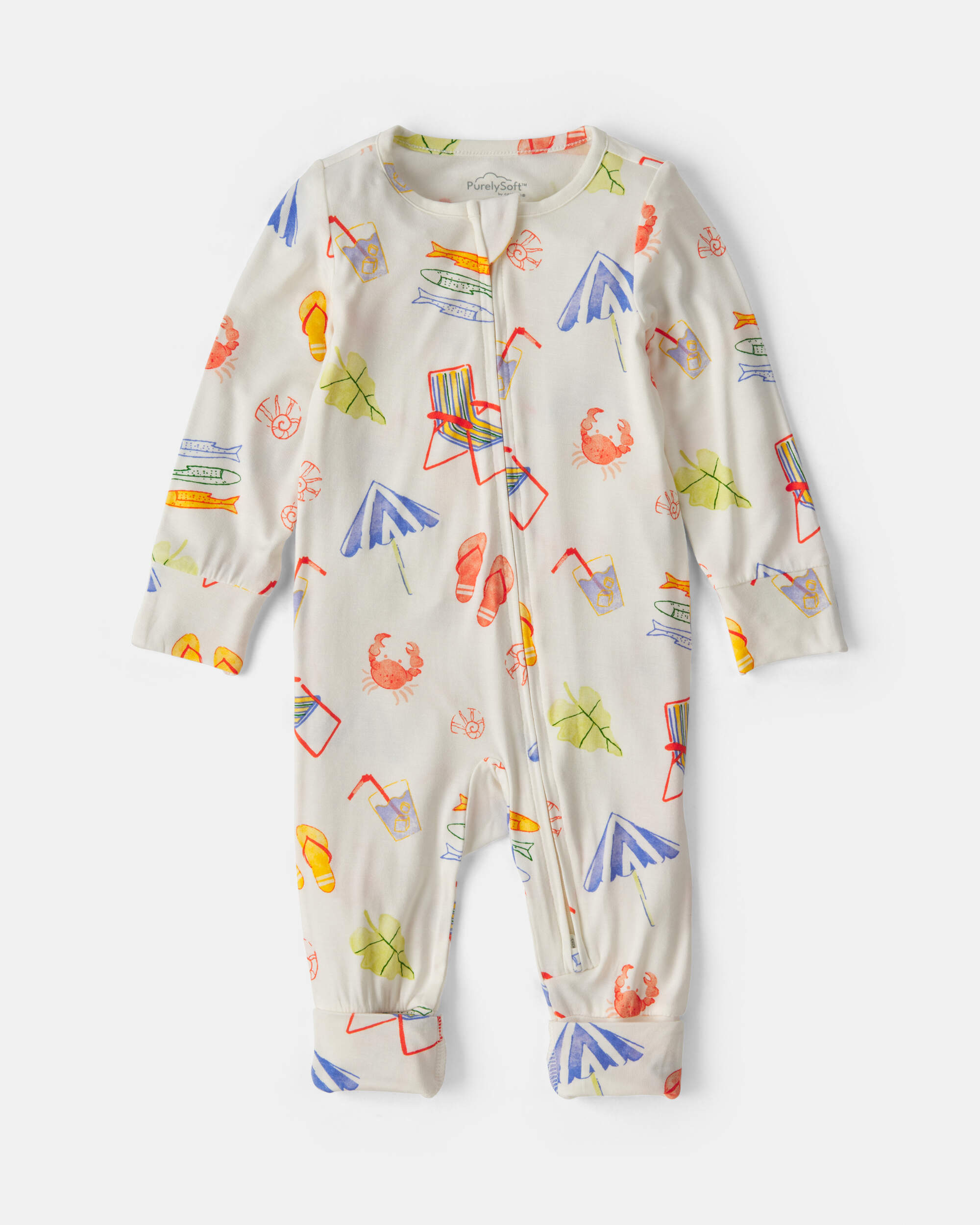 Baby Beach 2-Way Zip PurelySoft™ Snug Fit Sleeper - Cream