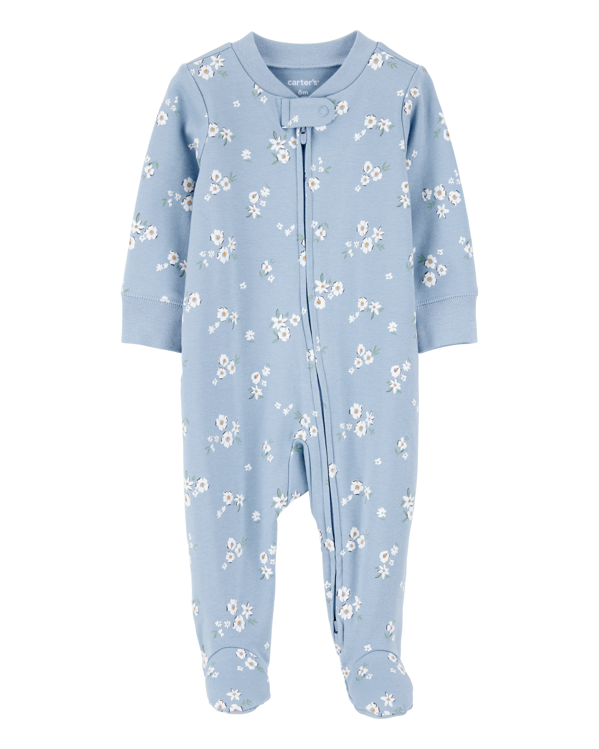 Baby Floral 2-Way Zip Cotton Sleeper pyjamas