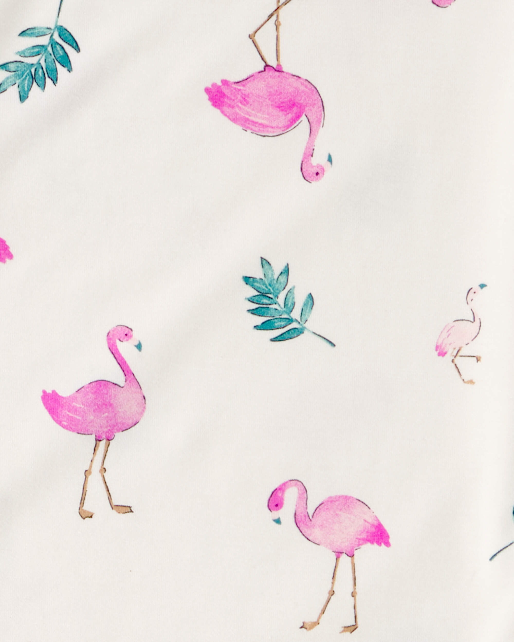 Girls Flamingo PurelySoft Short-Sleeve Snug Fit 2-Piece Pyjama Set - Ivory