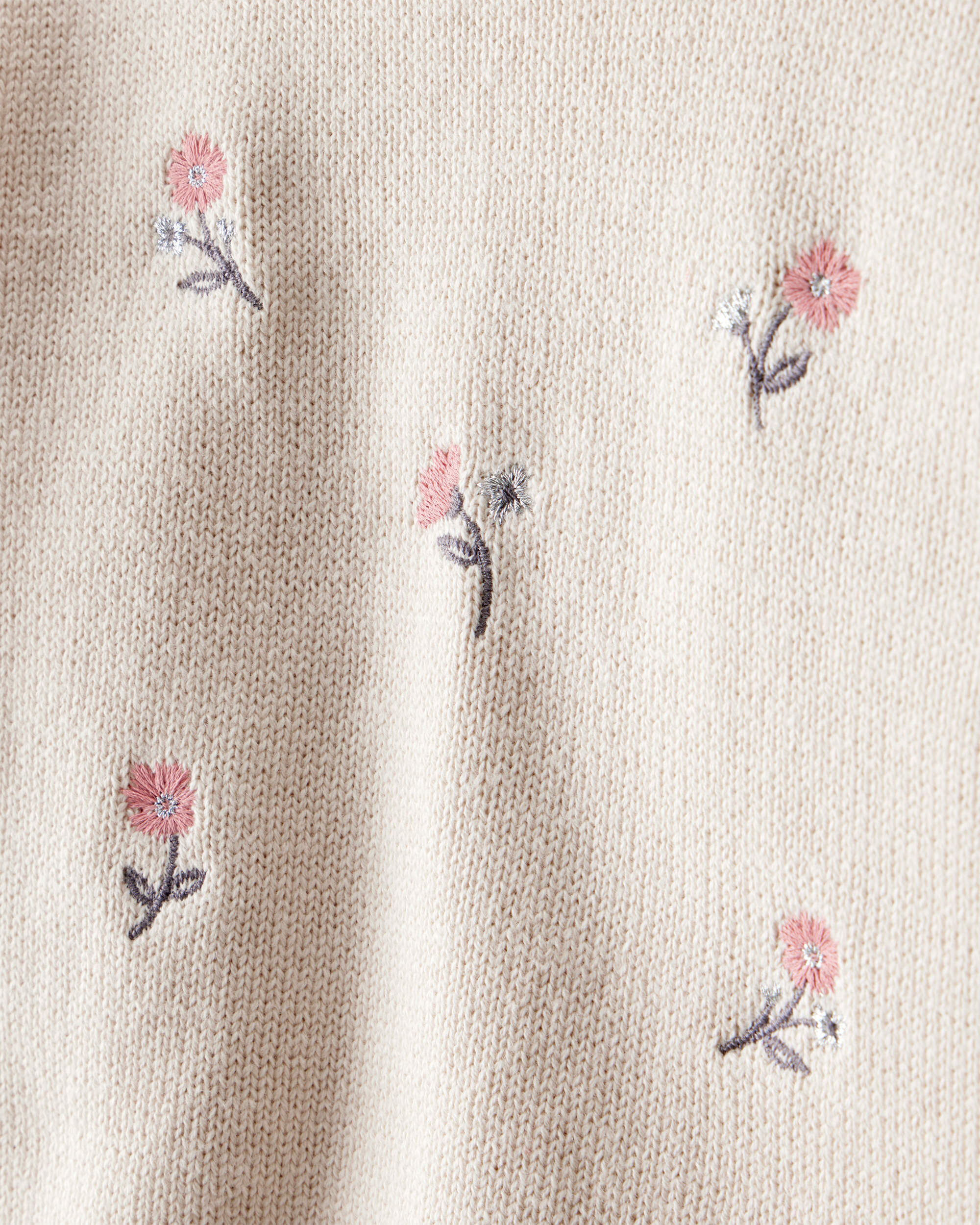 Baby Girl 2-Piece Floral Sweater & Pant Set - Cream