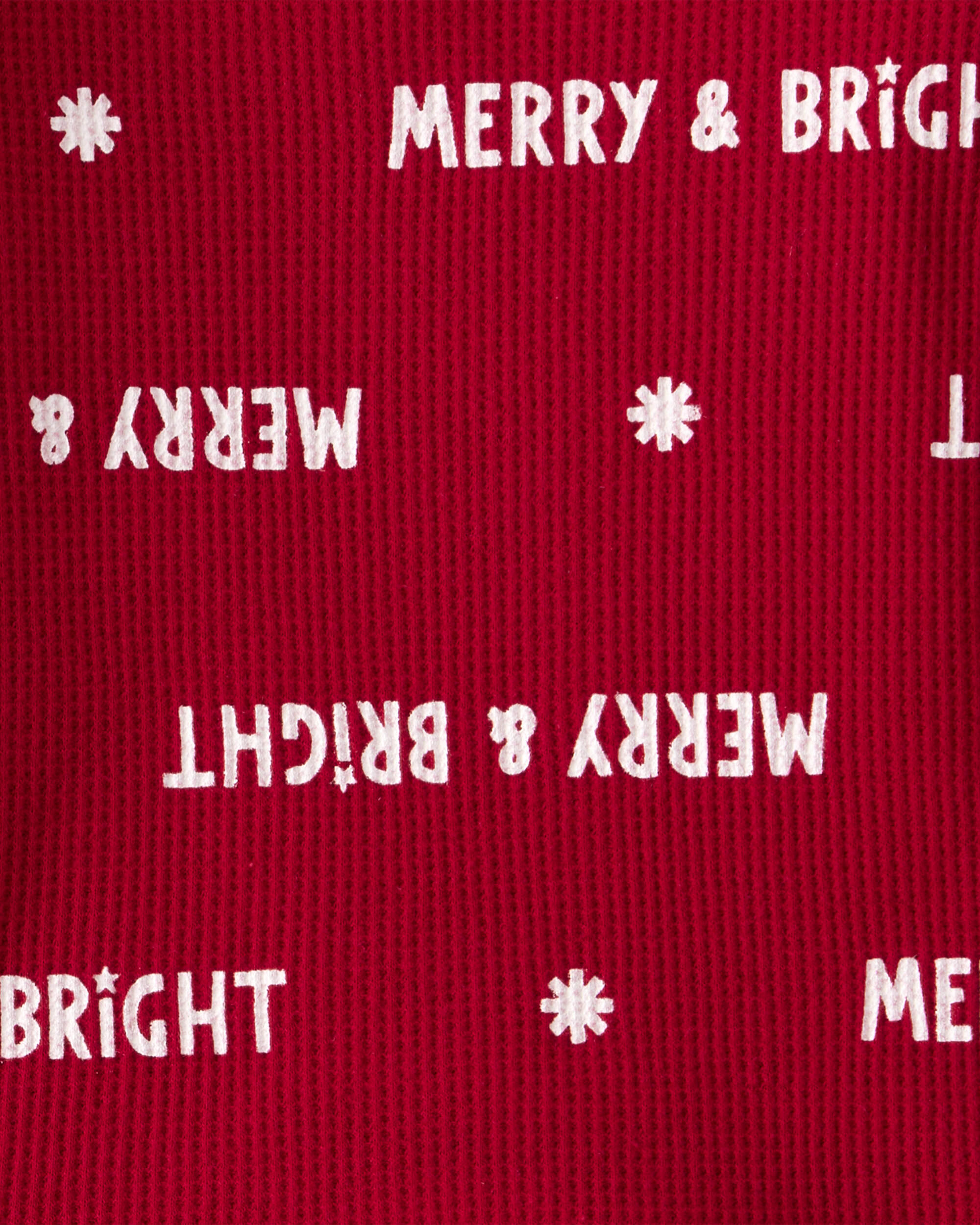 Baby Merry & Bright Christmas Print Cotton Long-Sleeve 2-Piece pyjamas - Red