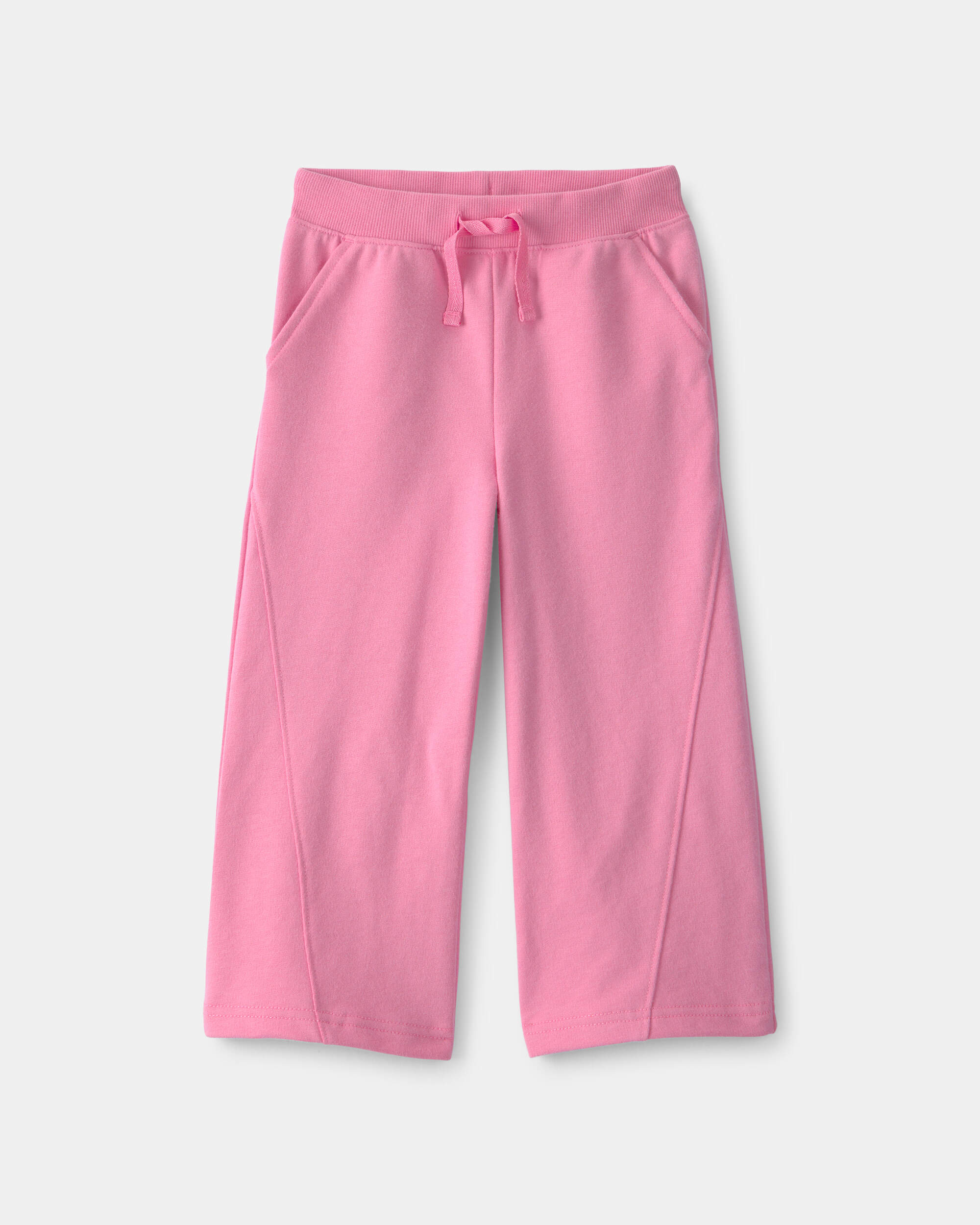 Toddler Girl French Terry Wide-Leg Pants - Pink