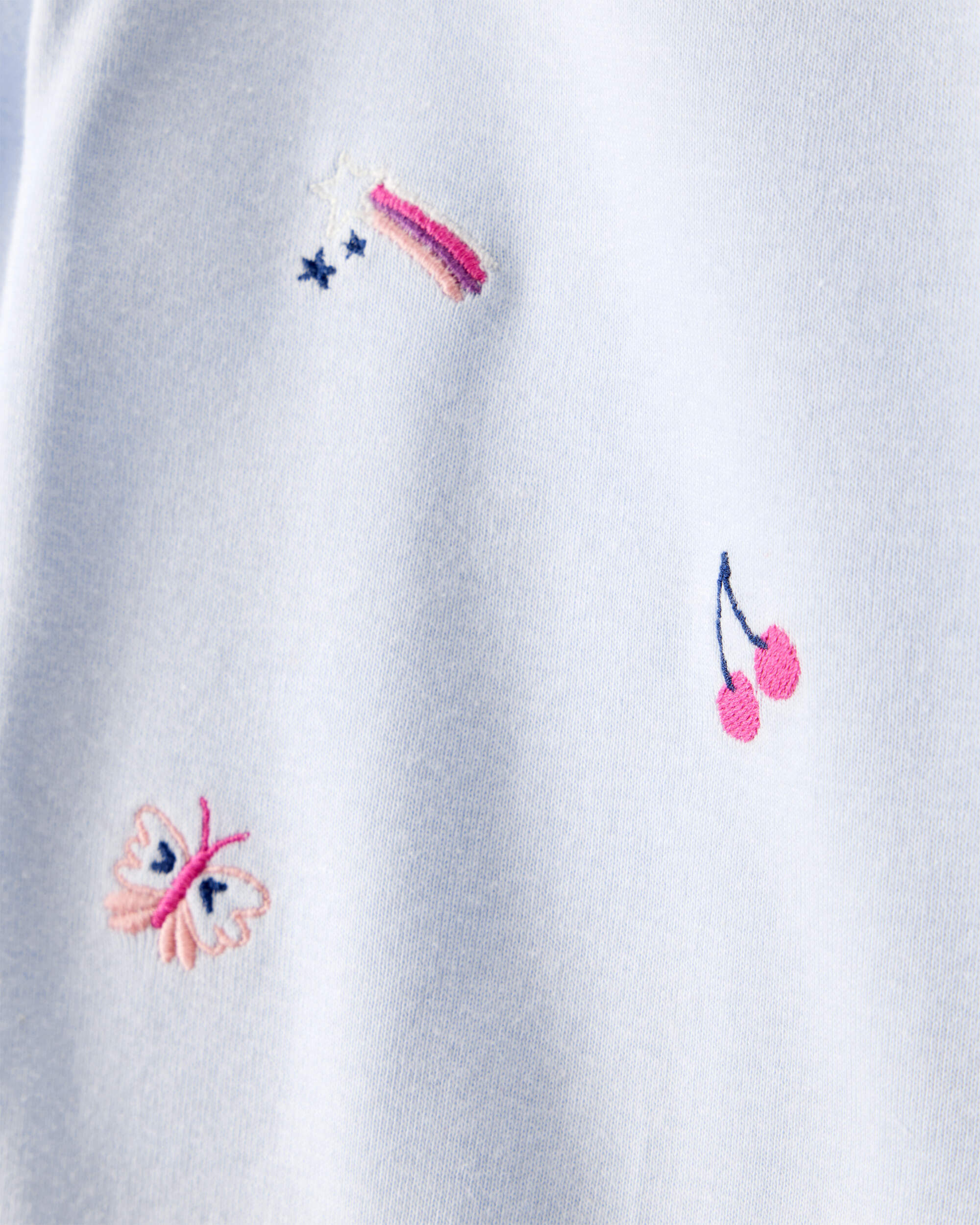 Baby Girl Fruit Print Cotton Long-Sleeve Tee & Pant Set - Blue