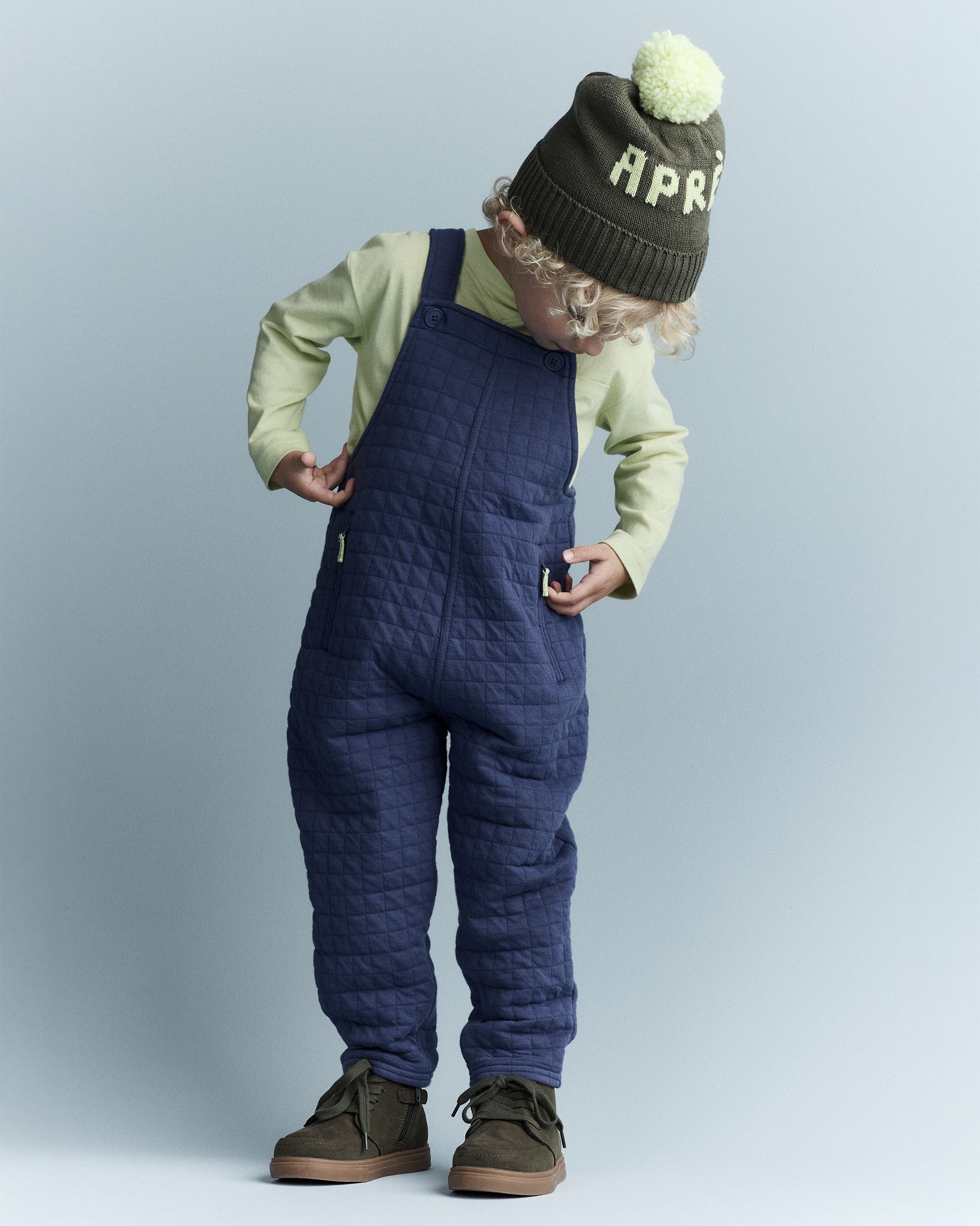 Toddler Wide-Leg Overalls - Dark Blue