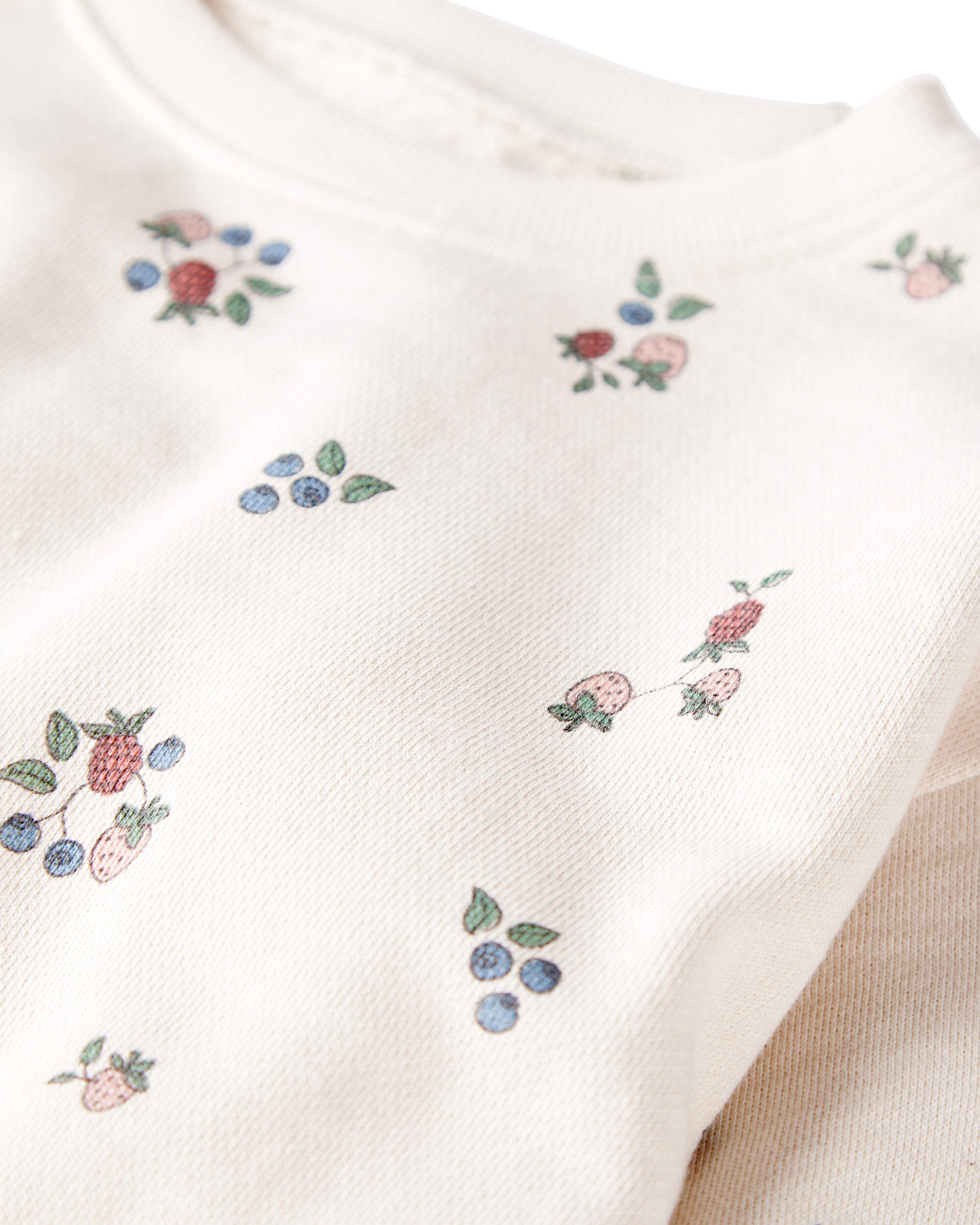 Girls Organic Cotton French Terry Sweatshirt Berry Blossom Print