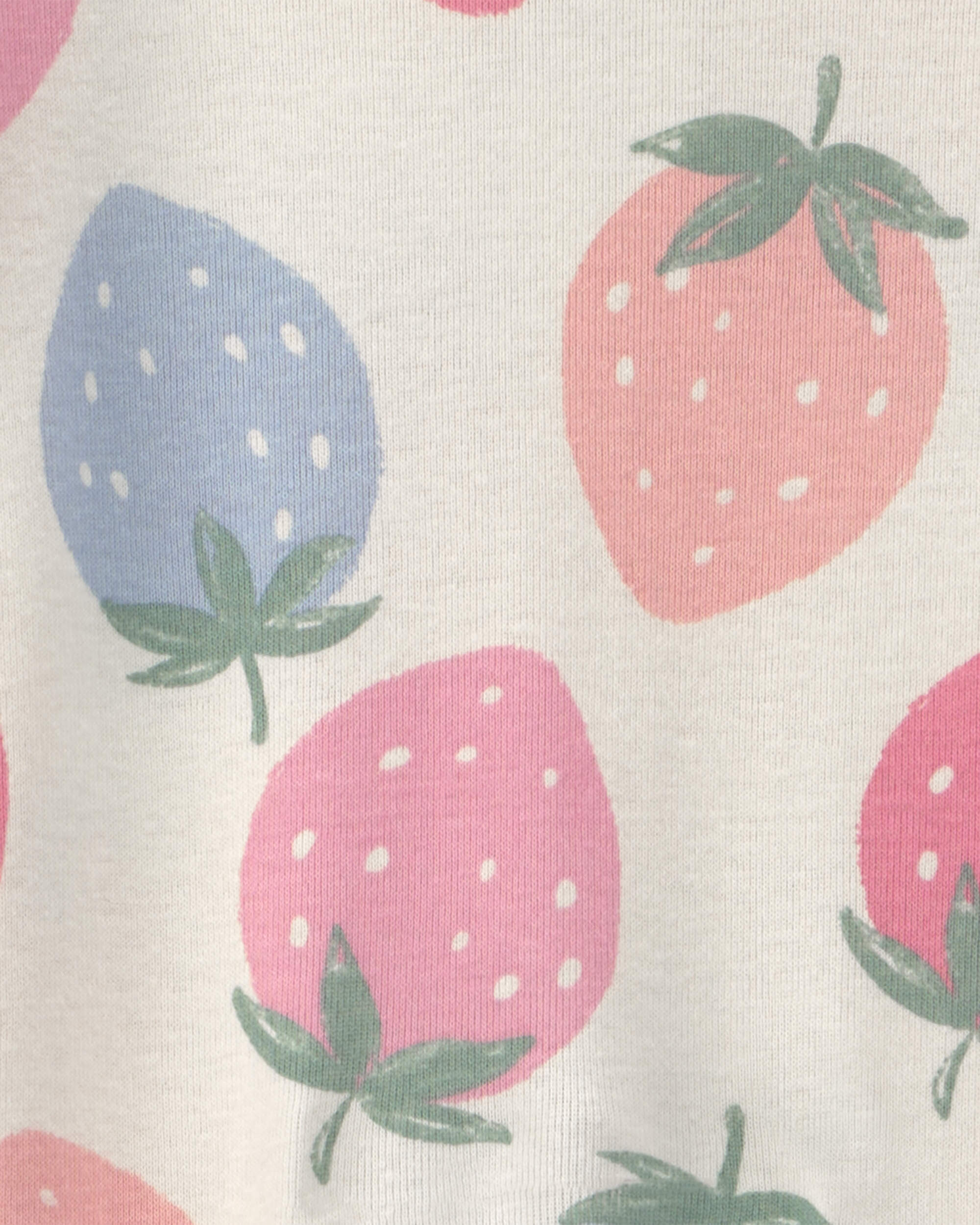 Baby Girl Strawberry Cotton Snug Fit 1-Piece Pyjama - Pink/White