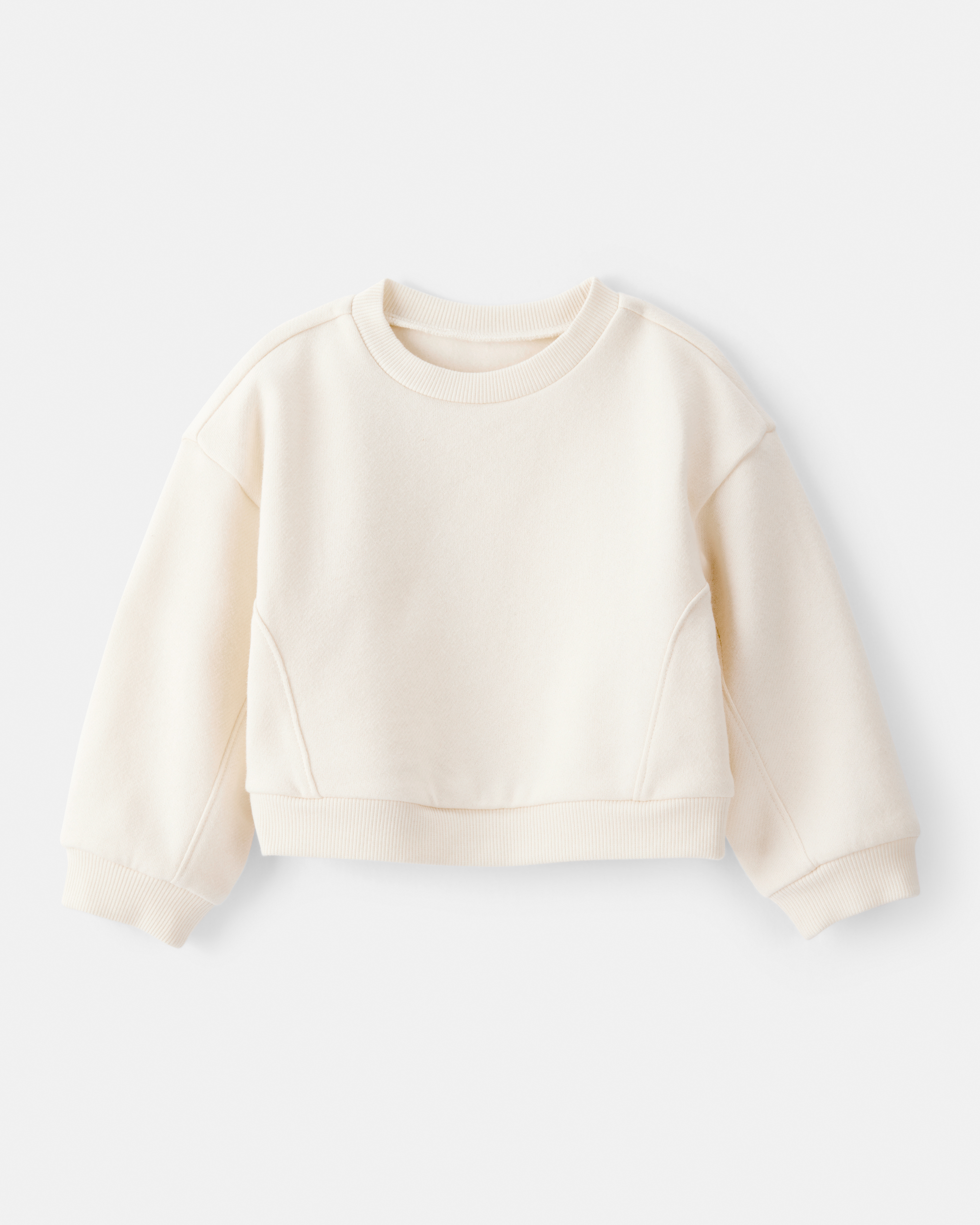 Baby Girl Long-Sleeve Pullover Sweatshirt - White