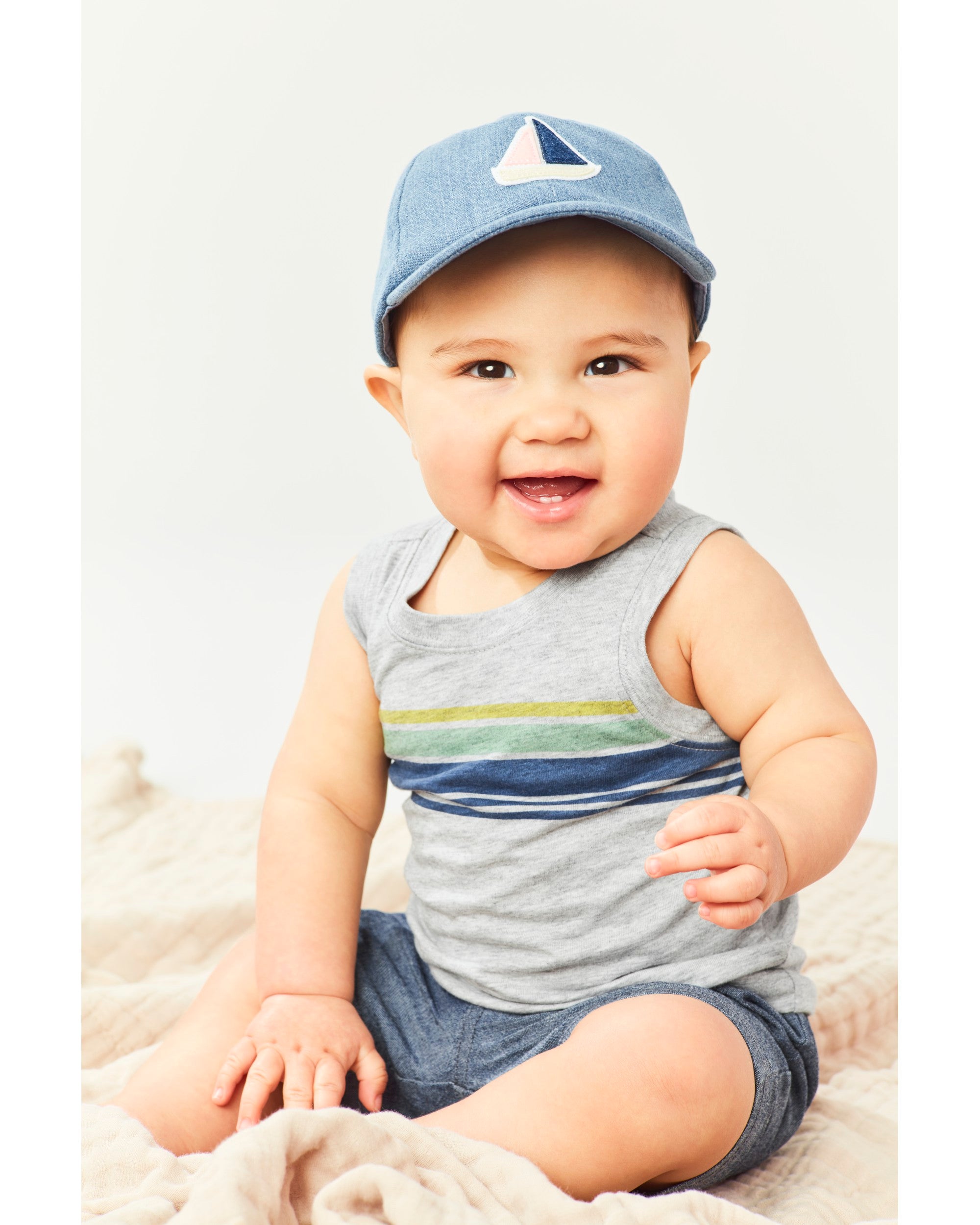 Chambray baby shop hat