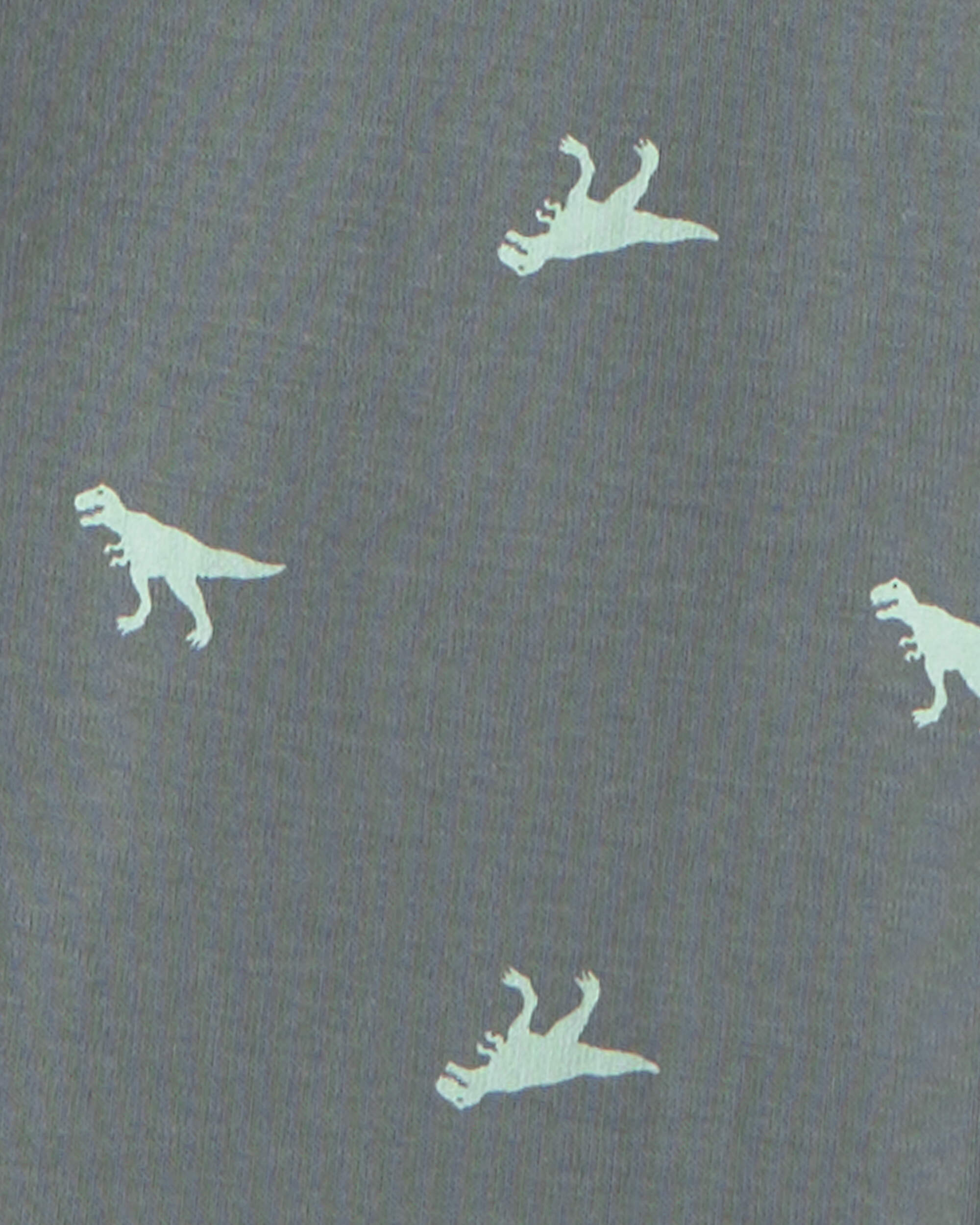 Boys Dinosaur 100% Cotton Snug Fit 4-Piece Pyjama Set - Green/Grey