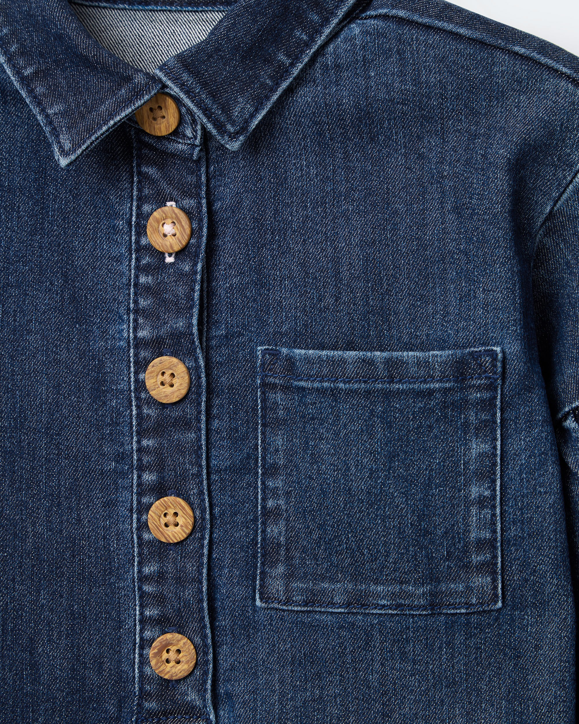 Toddler Girl Puff-Sleeve Denim Dress - Blue