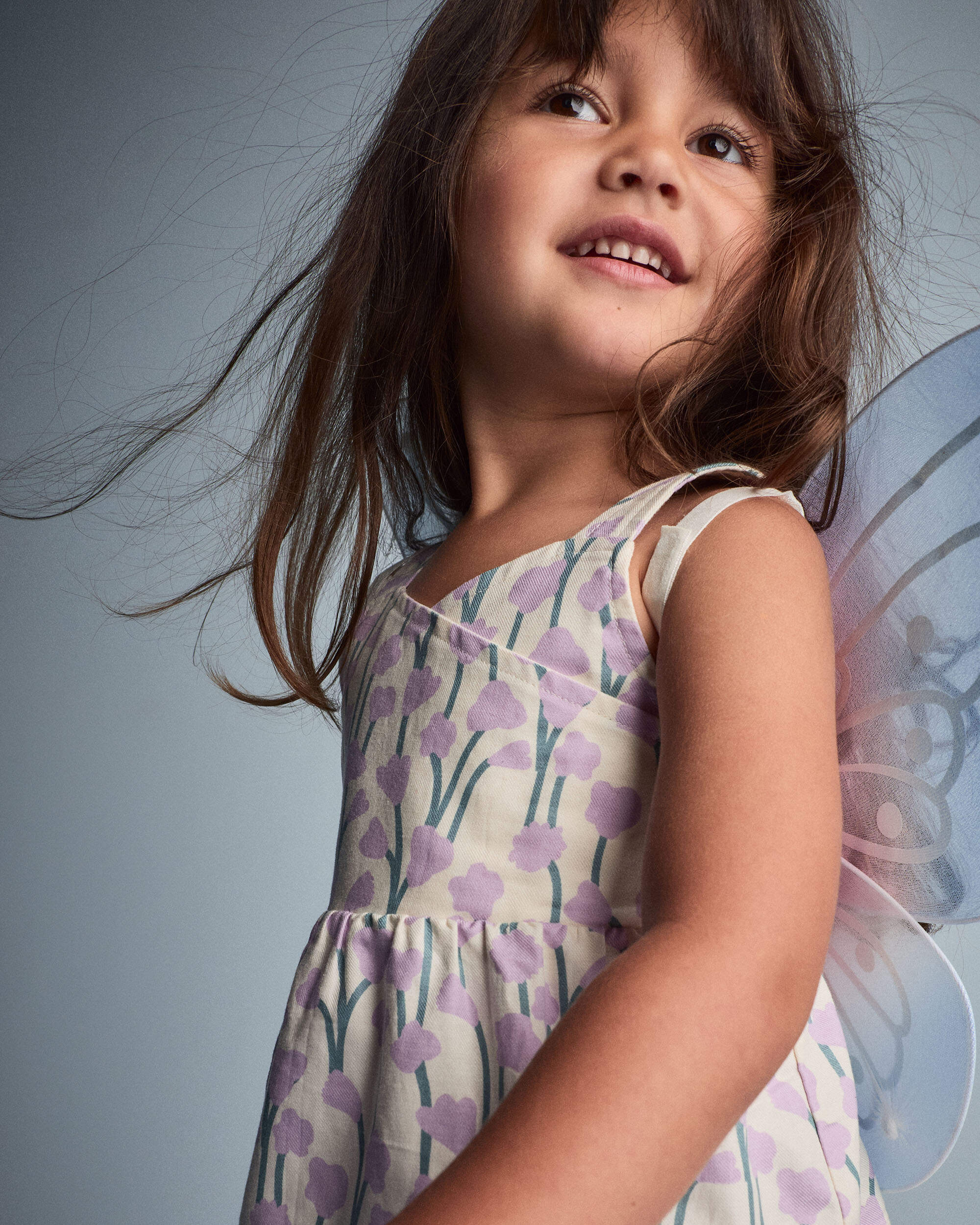 Toddler Girl Peplum Tank Top Wildflower Print - Cream
