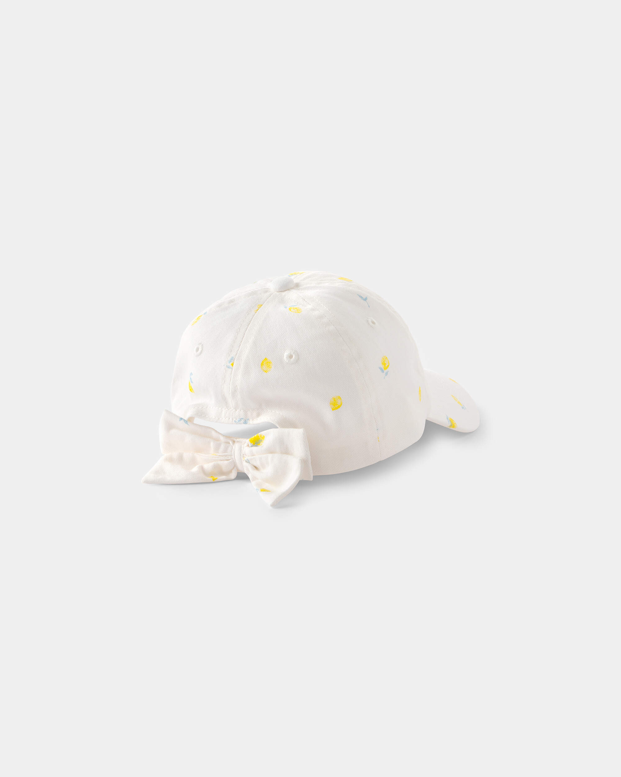 Toddler Girl Lemon Baseball Hat - White