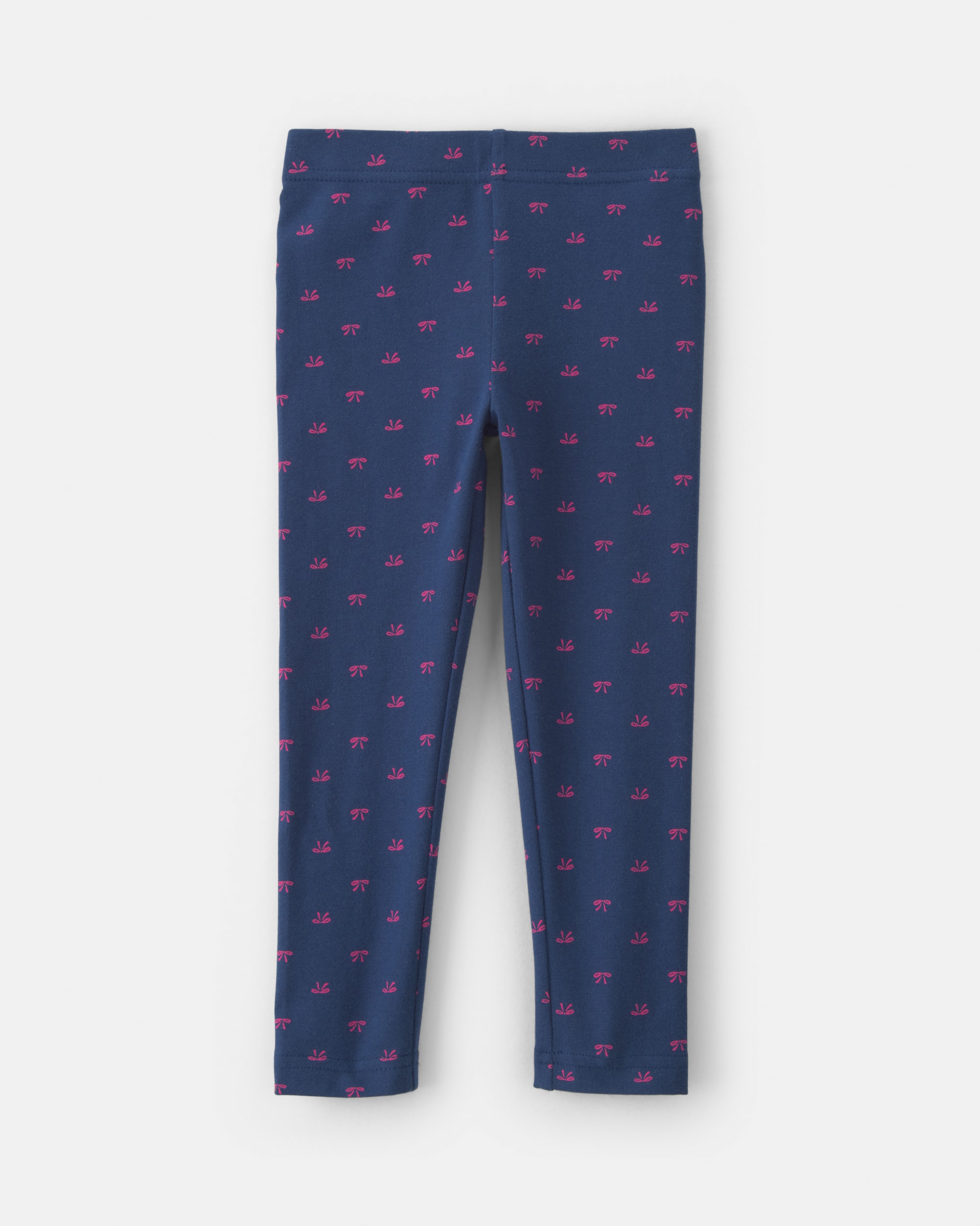 Toddler Girl Bow Cotton Pull-On Stretch Leggings - Navy Blue