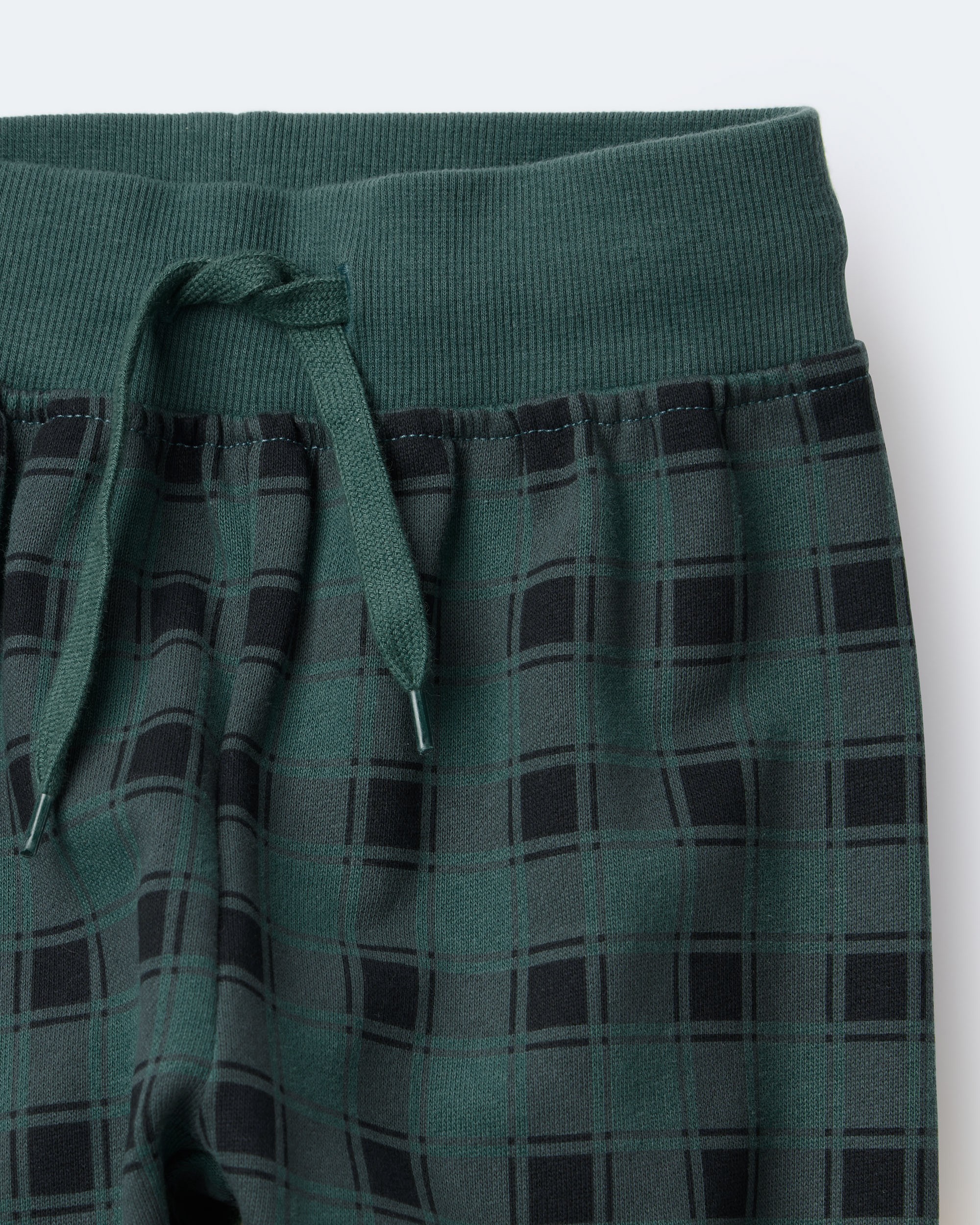 Toddler No-Seam Jogger Pant Plaid - Green/Black