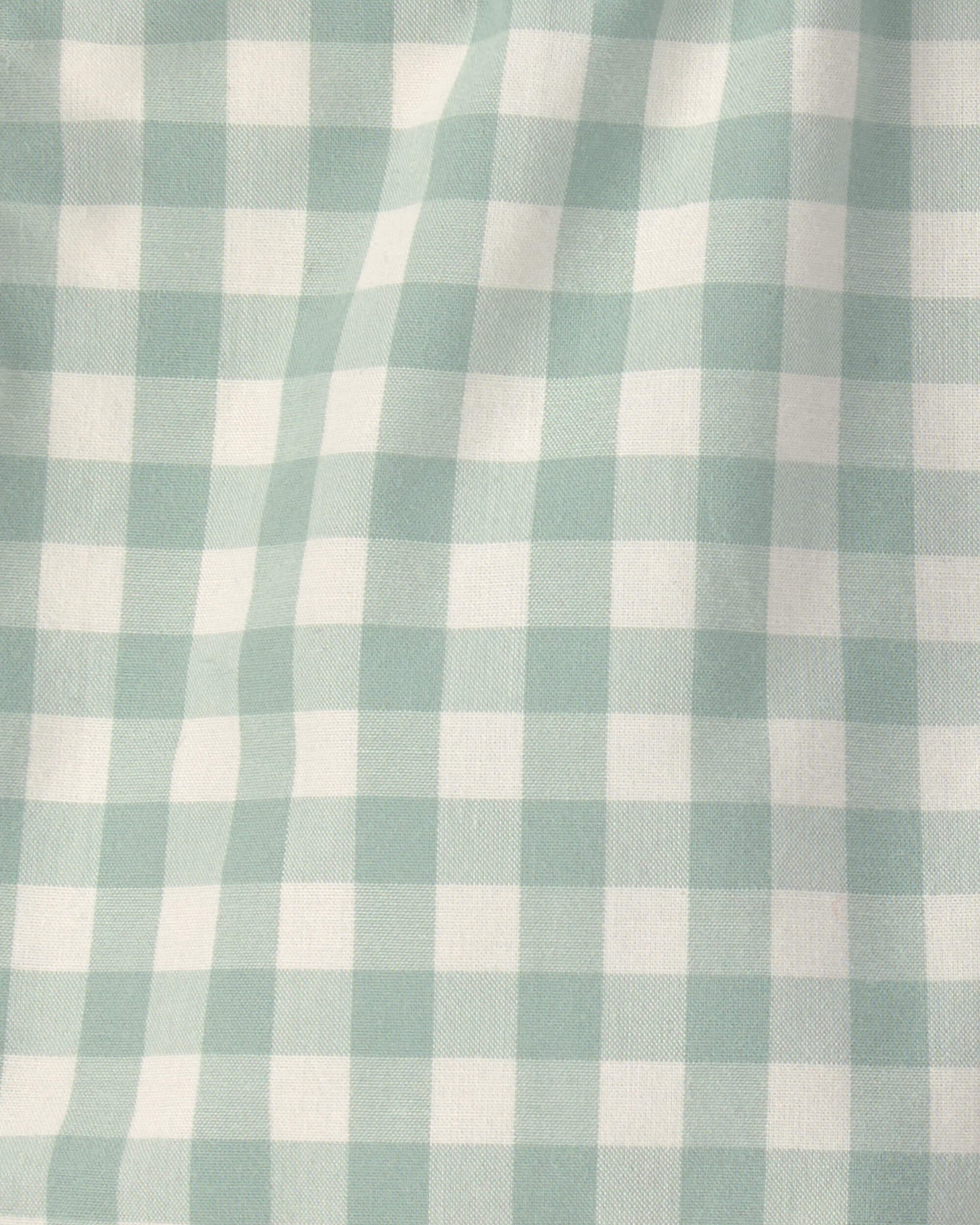 Baby Boy Gingham Poplin Shorts - Green