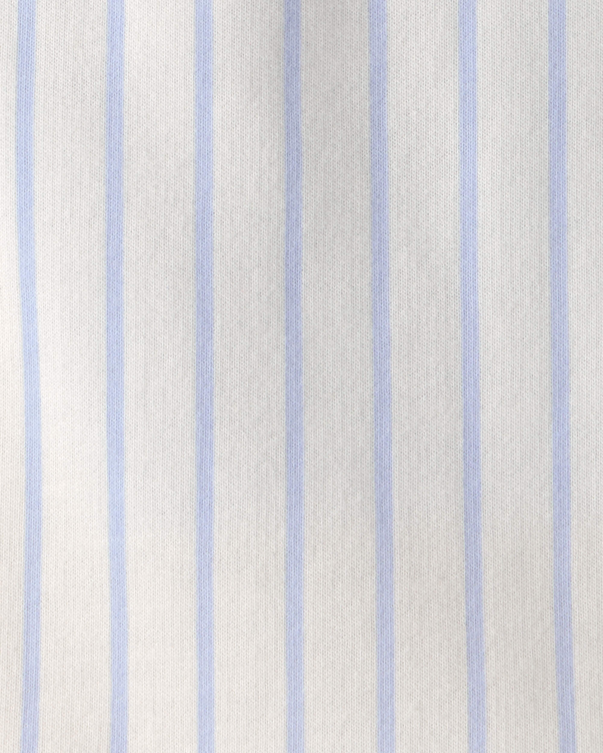 Baby 2-Piece Stripe Overall Set - Blue/Ivory