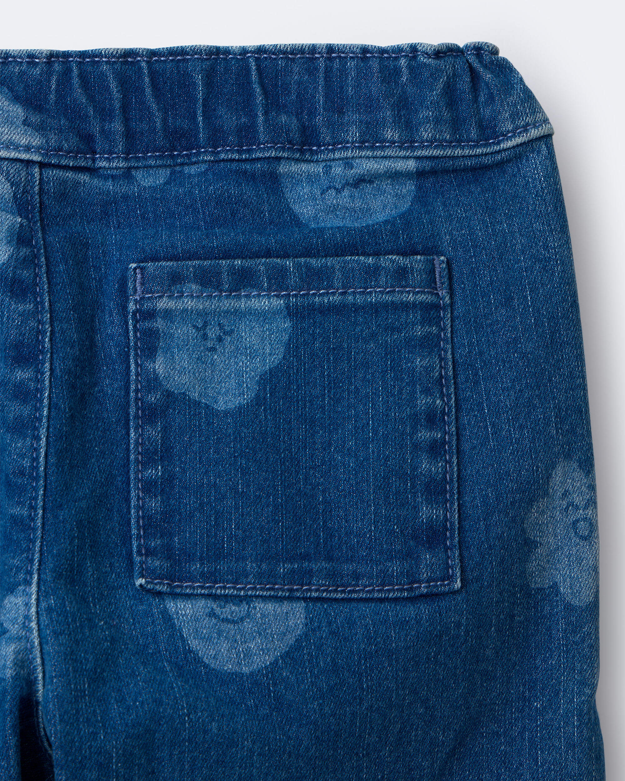 Toddler Girl Character Print Cuffed Pleat Pant Denim - Blue