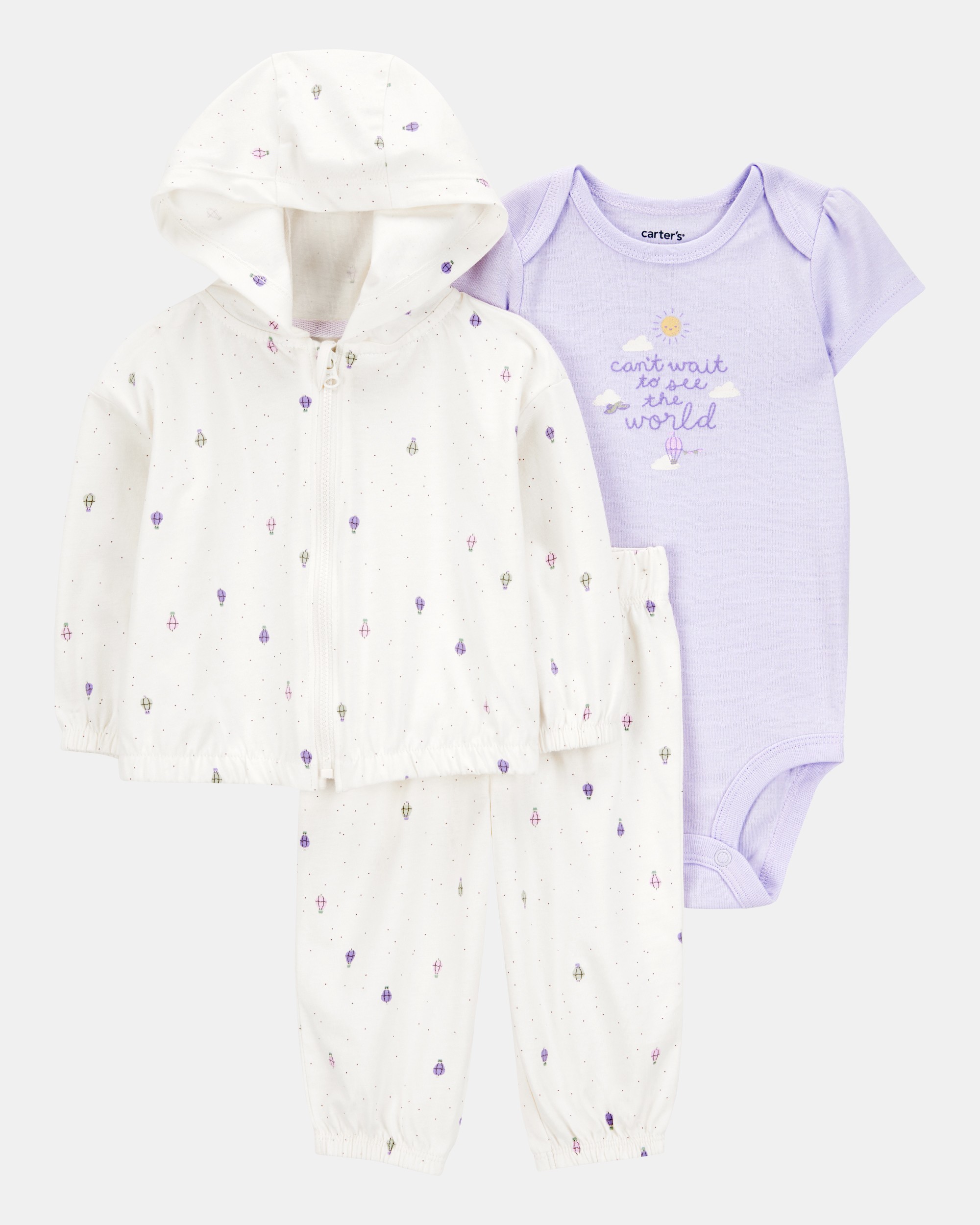 Baby Girl 3-Piece Ice Cream Print Little Cardigan Set