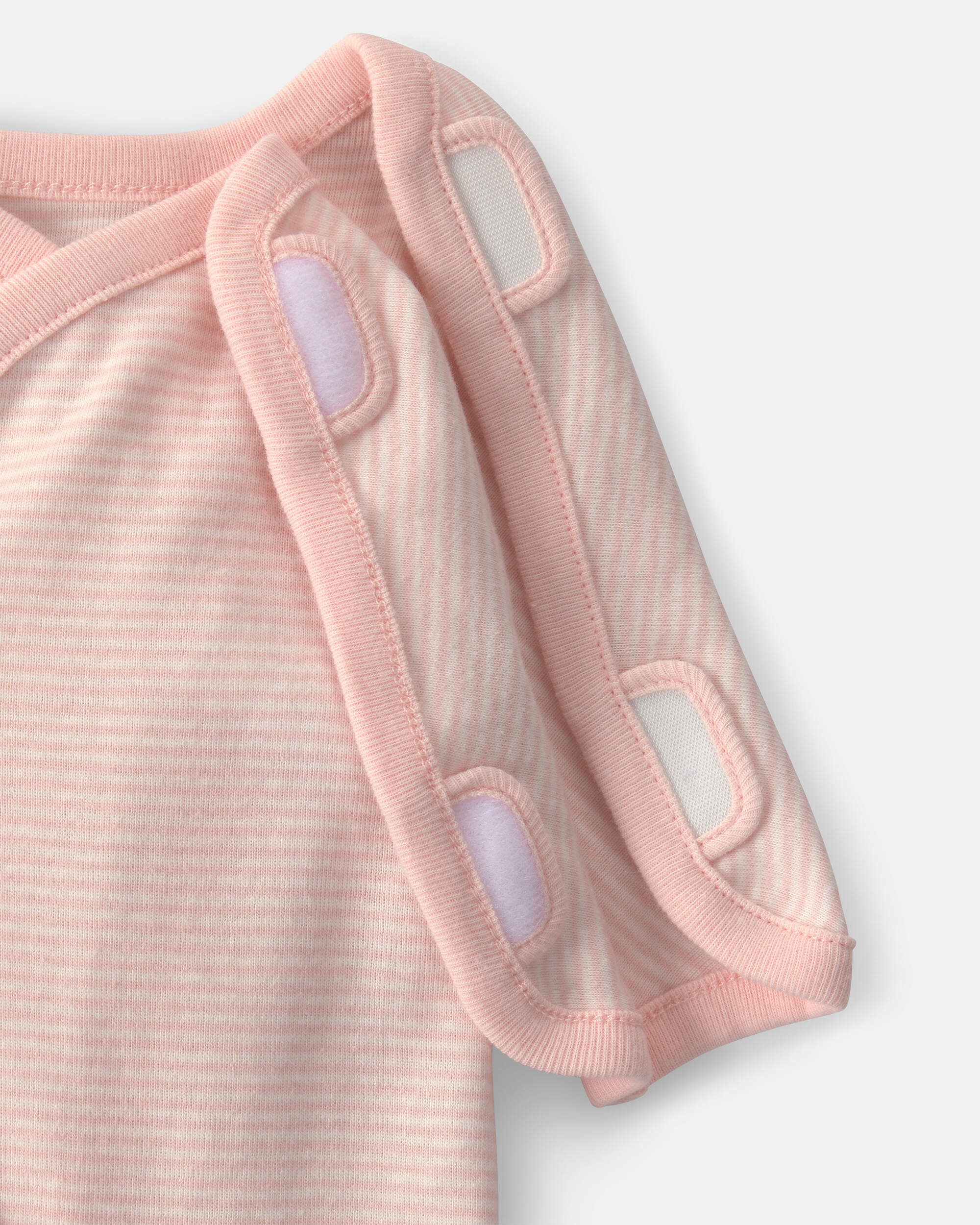Baby Girl Striped 100% Cotton Sleeper - Pink