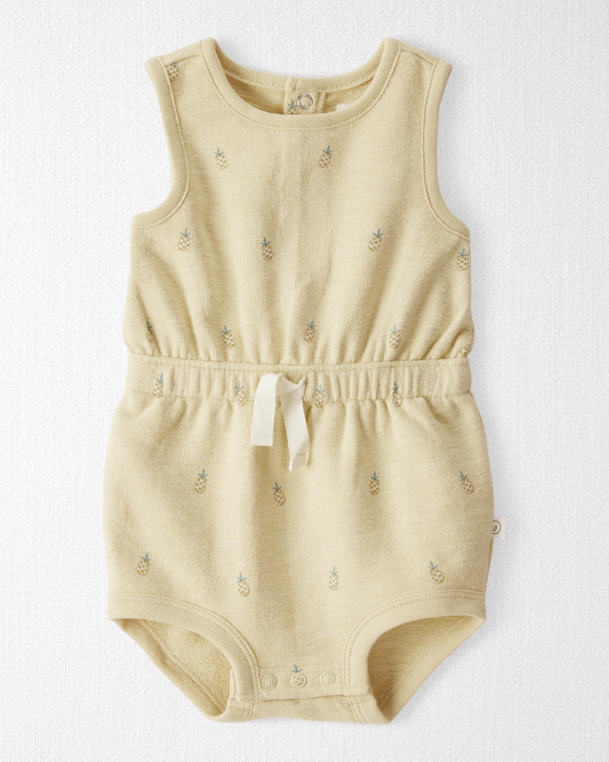 Baby Girl Organic Cotton Pineapple-Print Romper