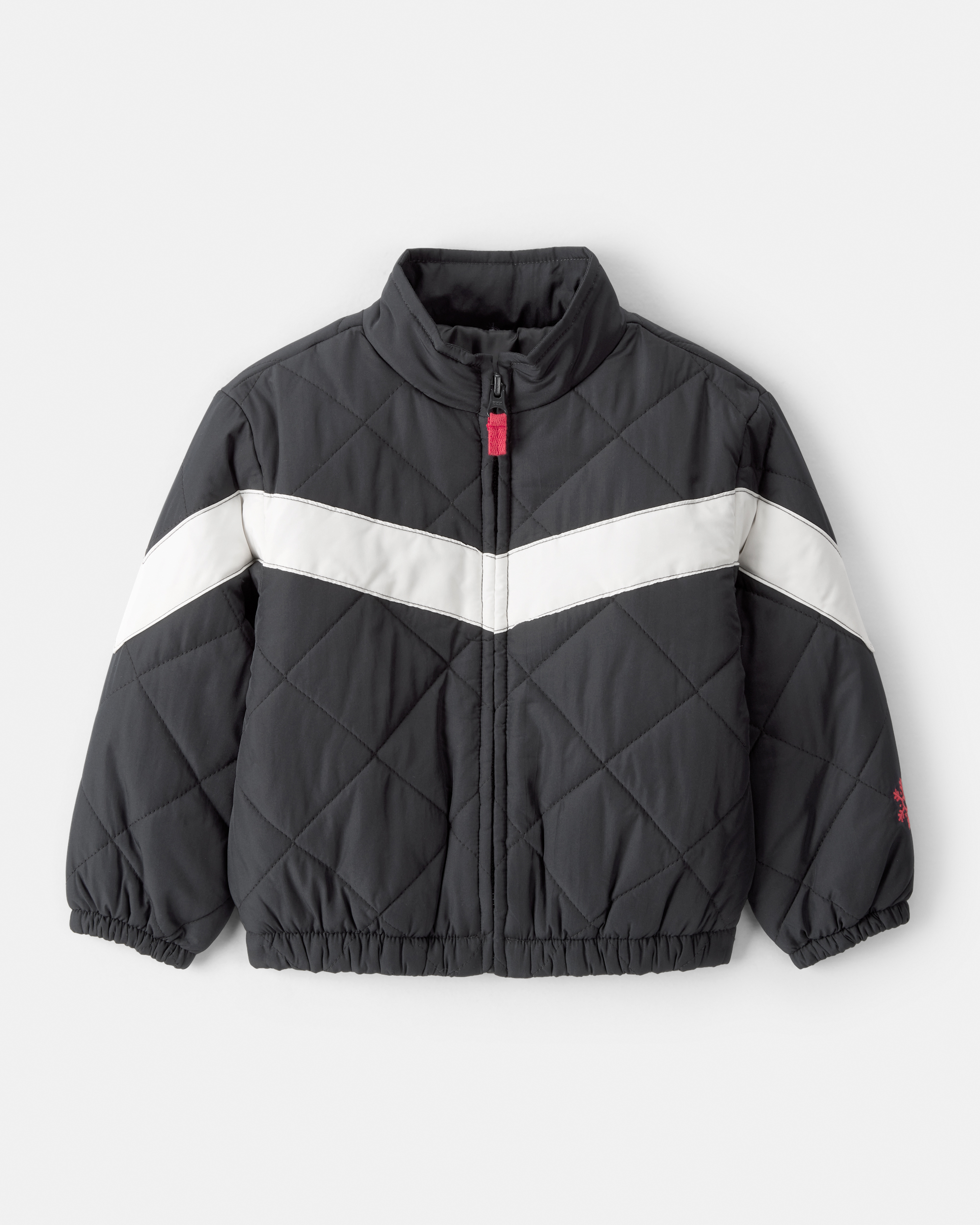 Toddler Girl Colour Block Puffer Jacket - Black